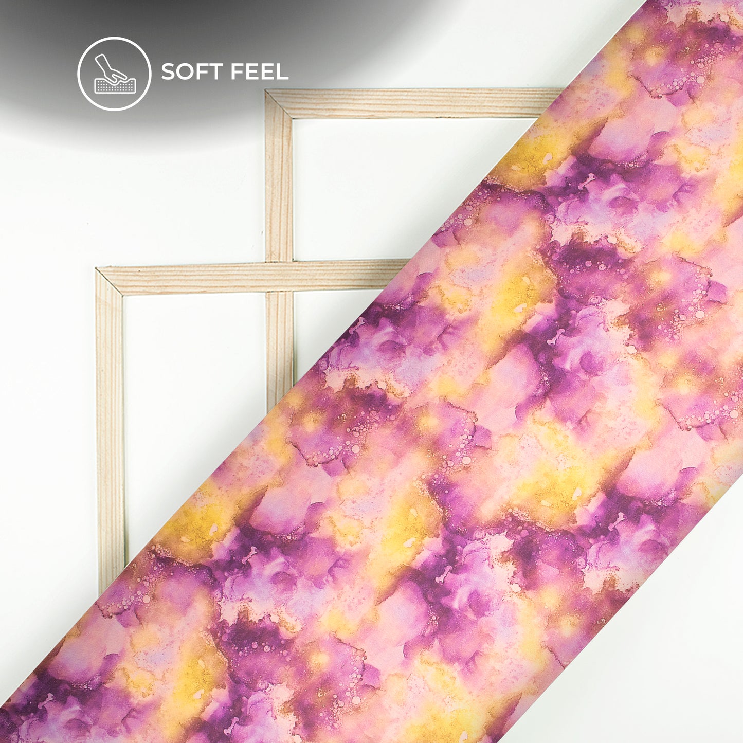 Mauve Purple Tie And Dye Digital Print Japan Satin Fabric