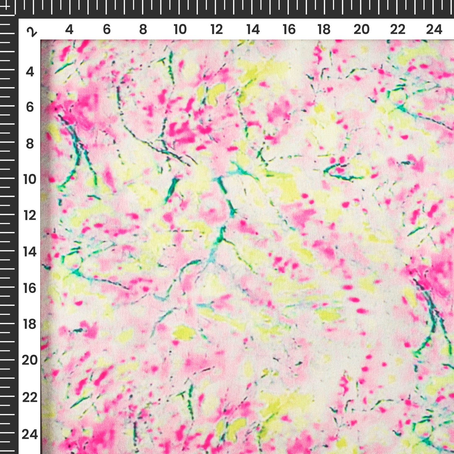 Fuscia Pink Tye And Dye Digital Print Japan Satin Fabric