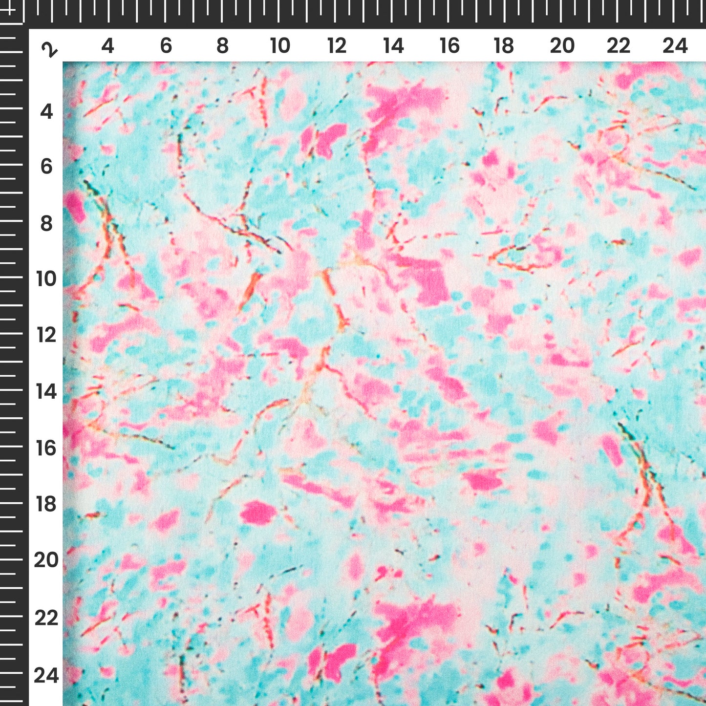 Sky Blue Tye And Dye Digital Print Japan Satin Fabric