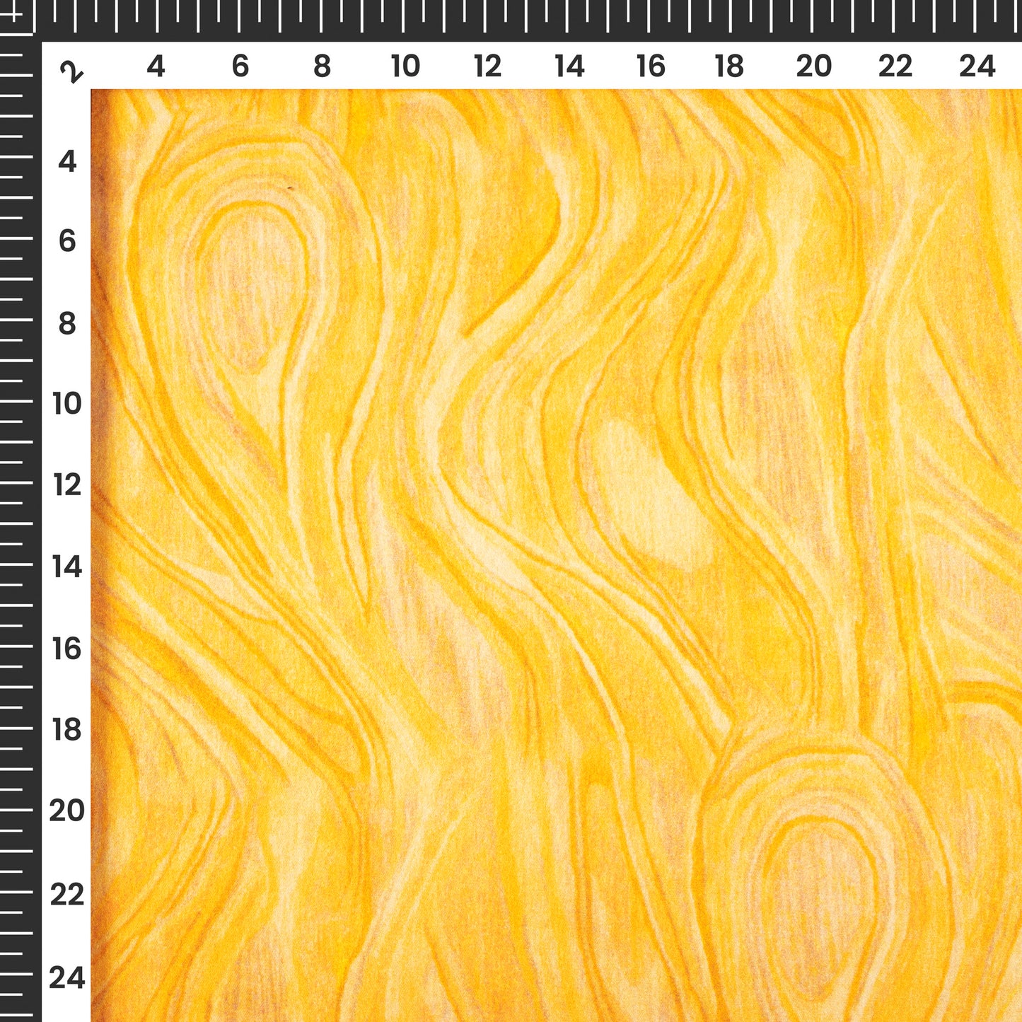 Gold Yellow Abstract Digital Print Japan Satin Fabric