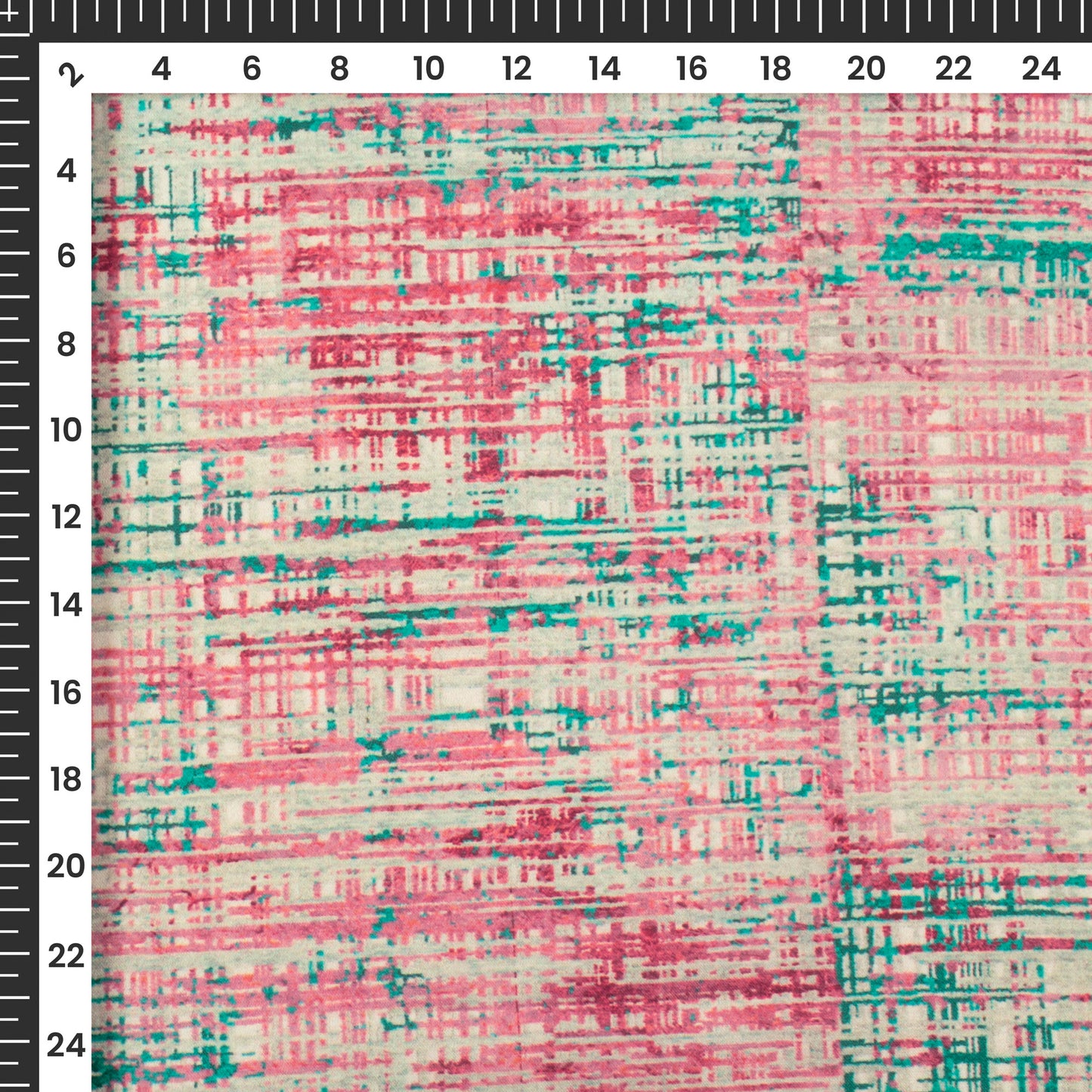 Watermelon Pink Abstract Digital Print Modal Satin Fabric