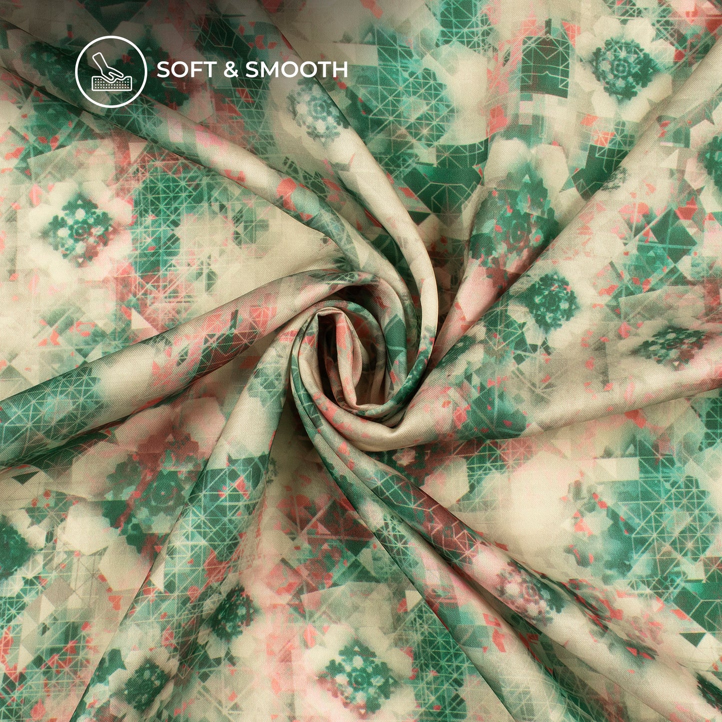 Castleton Geometric Digital Print Modal Satin Fabric