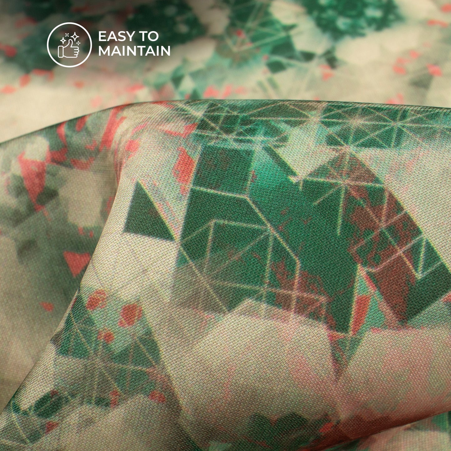 Castleton Geometric Digital Print Modal Satin Fabric