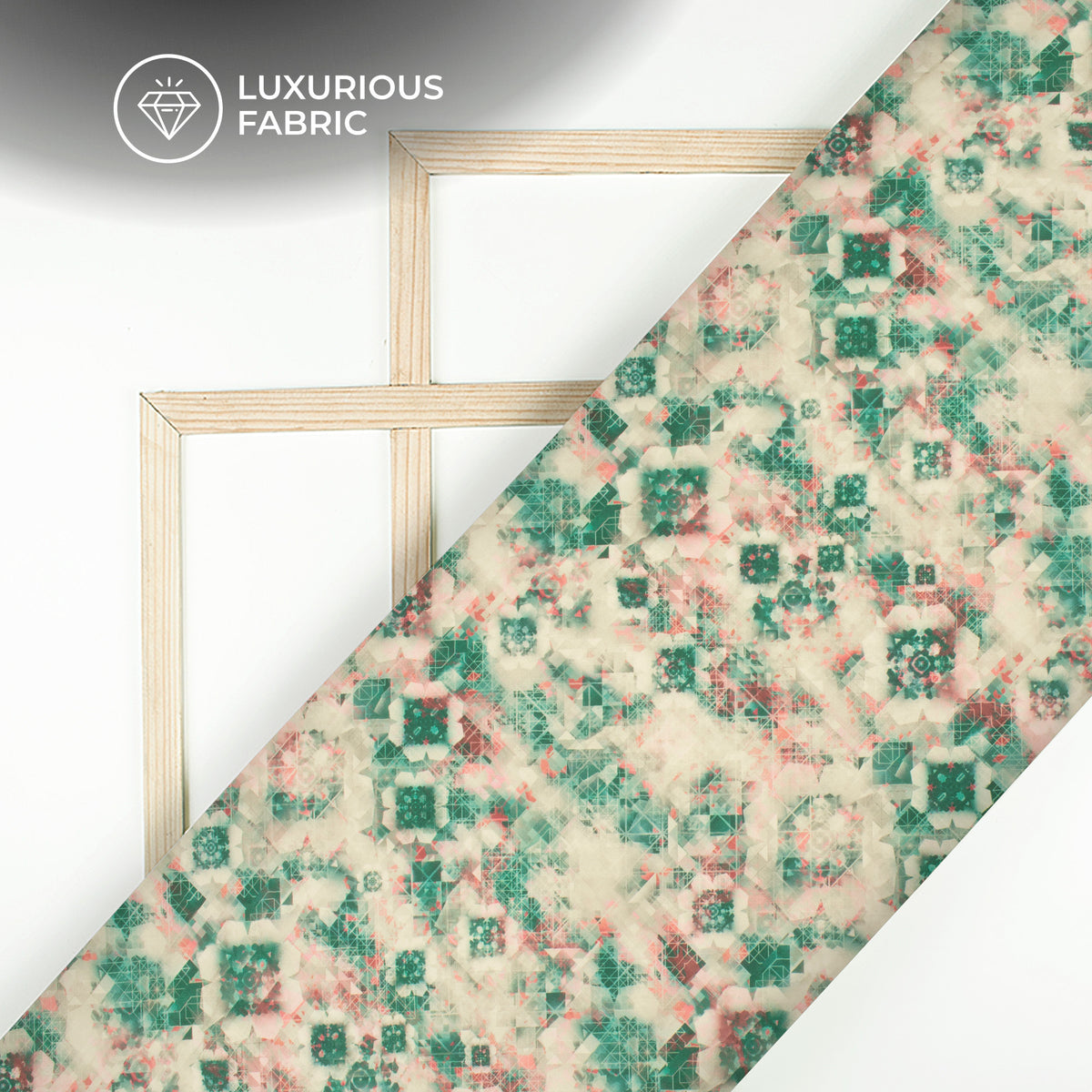 Castleton Geometric Digital Print Modal Satin Fabric