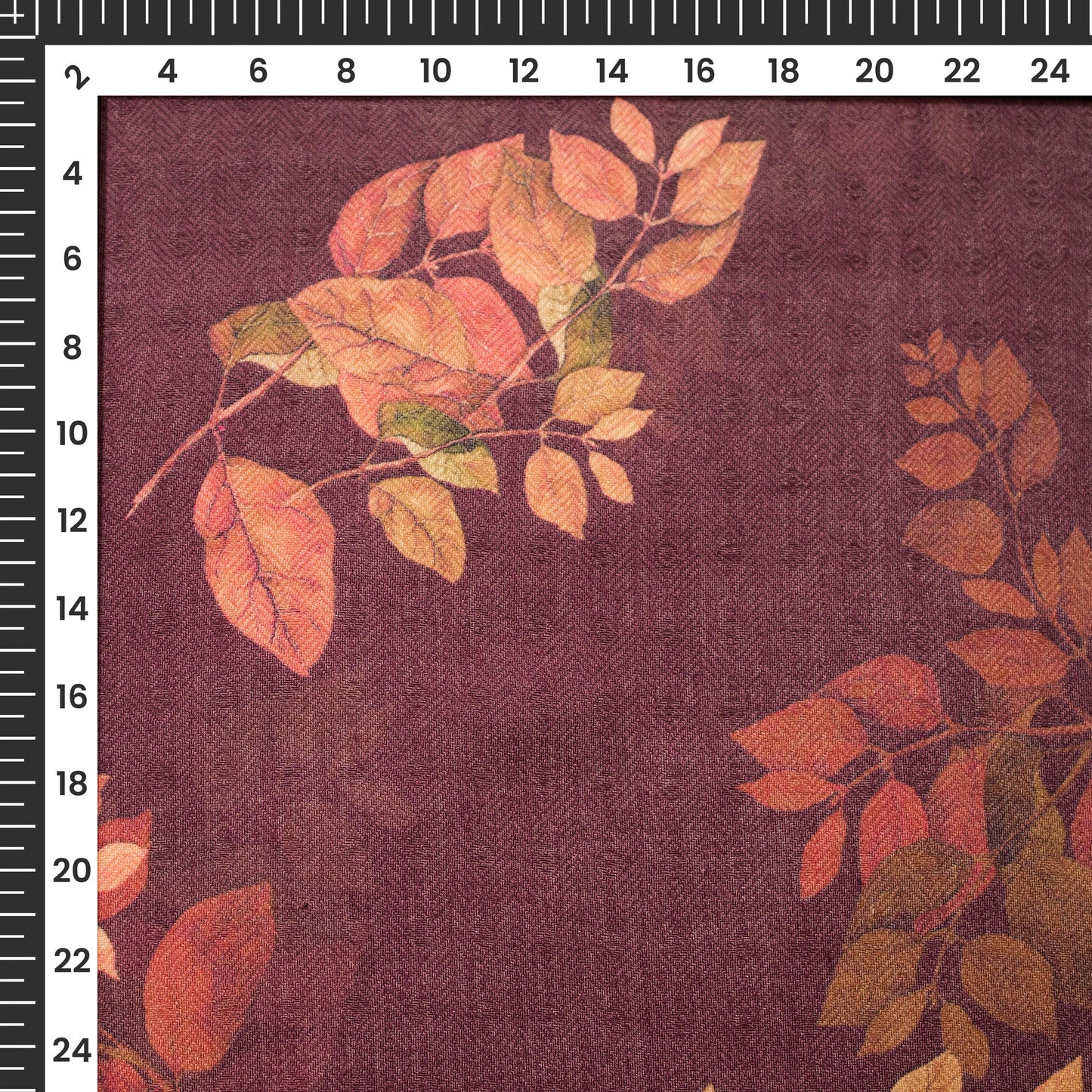 Magenta Purple Floral Digital Print Blend Pasmina Fabric