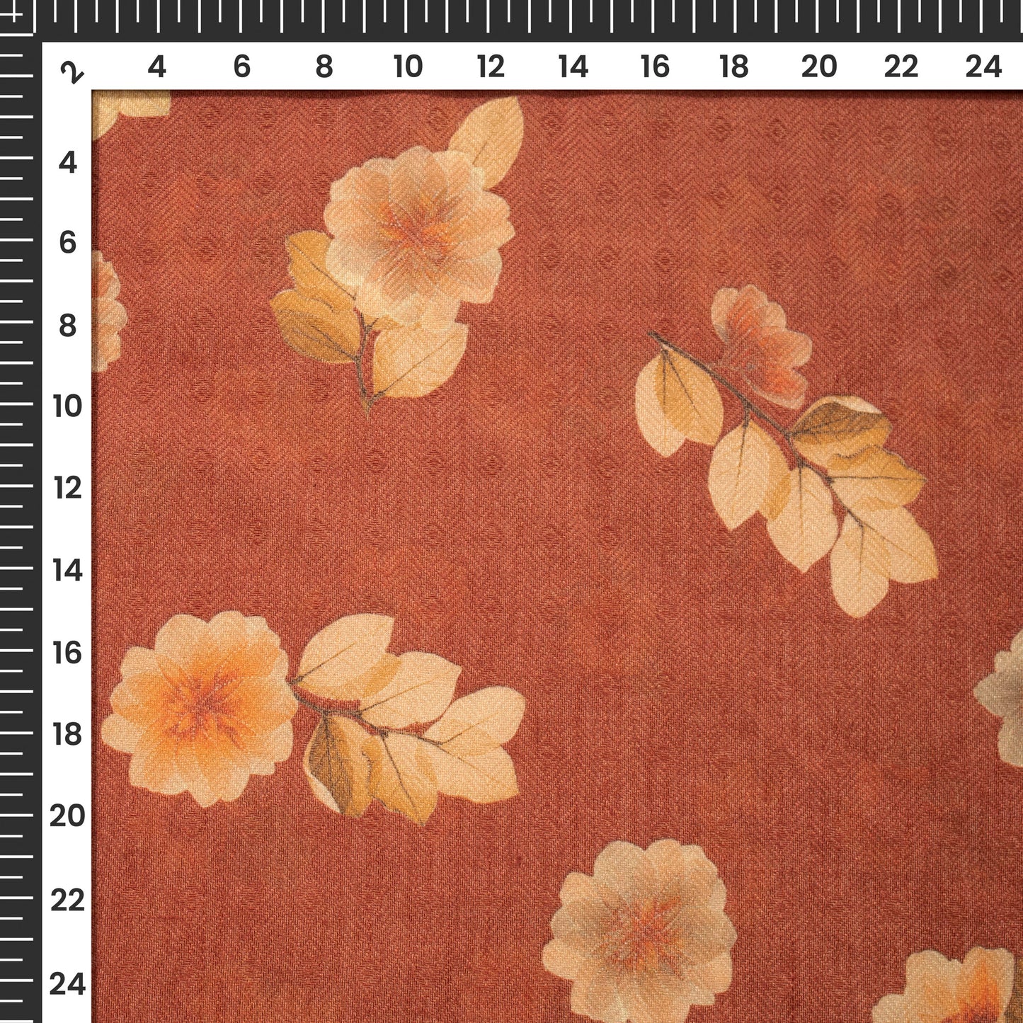 Auburn Floral Digital Print Blend Pashmina Fabric