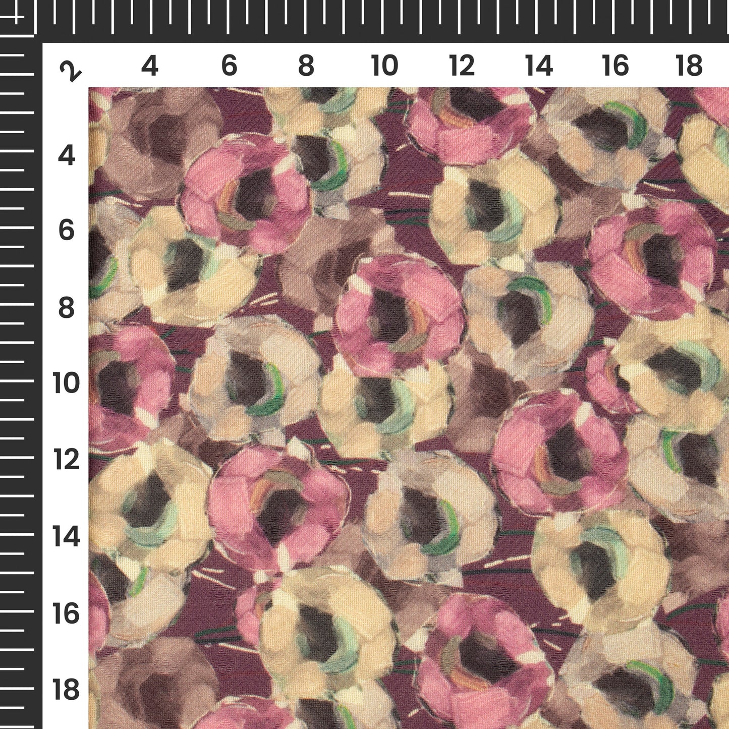 Hot Pink Floral Digital Print Blend Pashmina Fabric