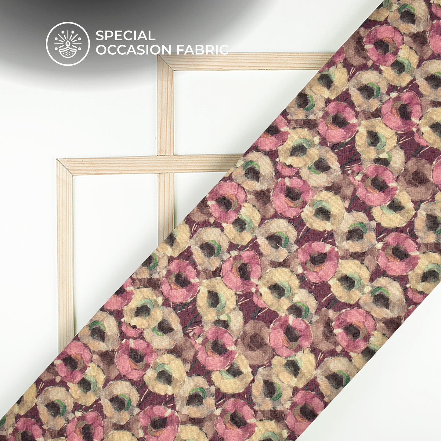 Hot Pink Floral Digital Print Blend Pashmina Fabric