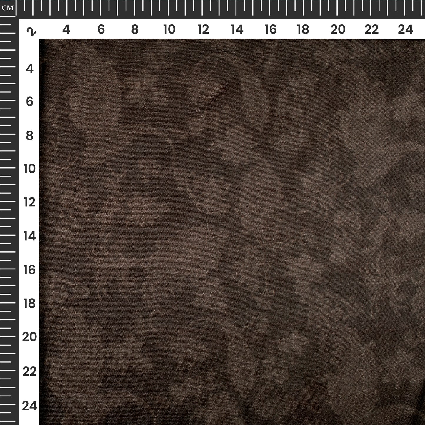 Brown Paisley Digital Print Viscose Gaji Silk Fabric