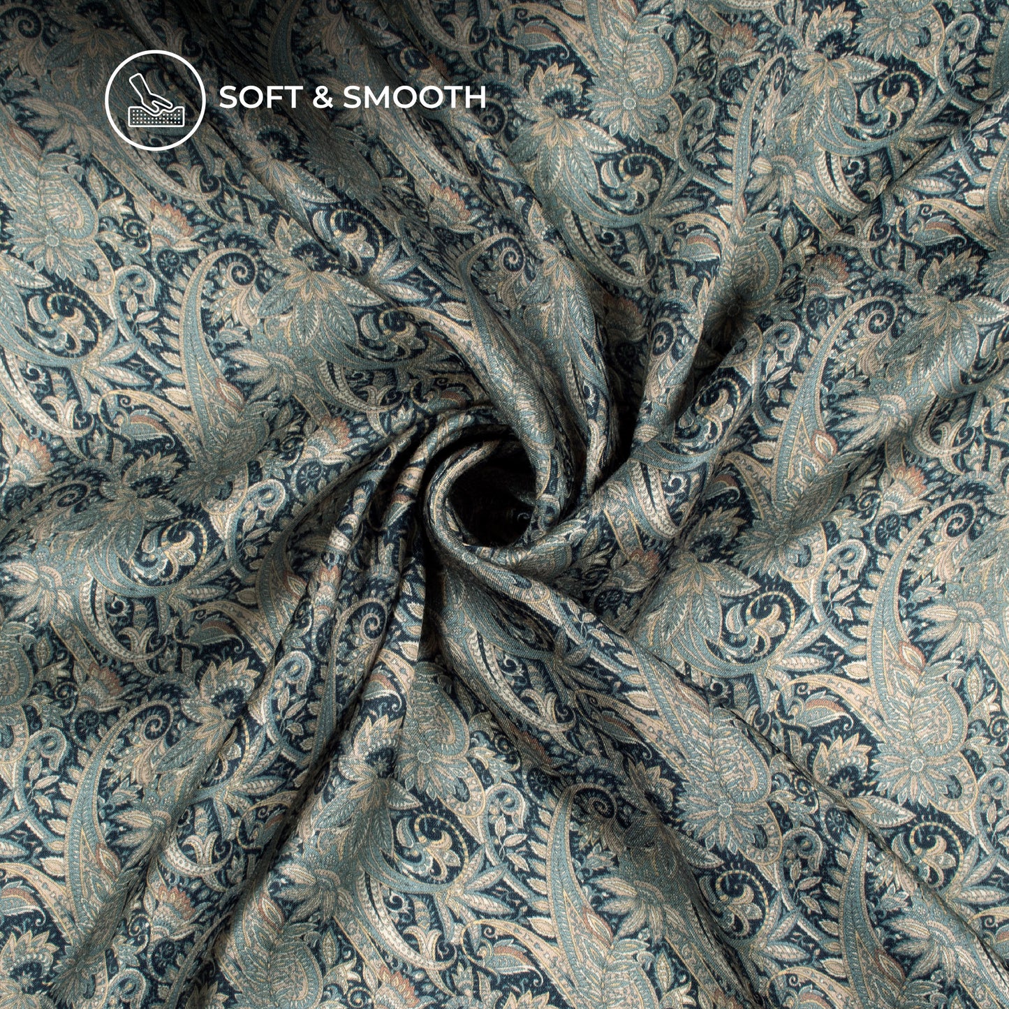 Beautiful Paisley Digital Print Viscose Gaji Silk Fabric