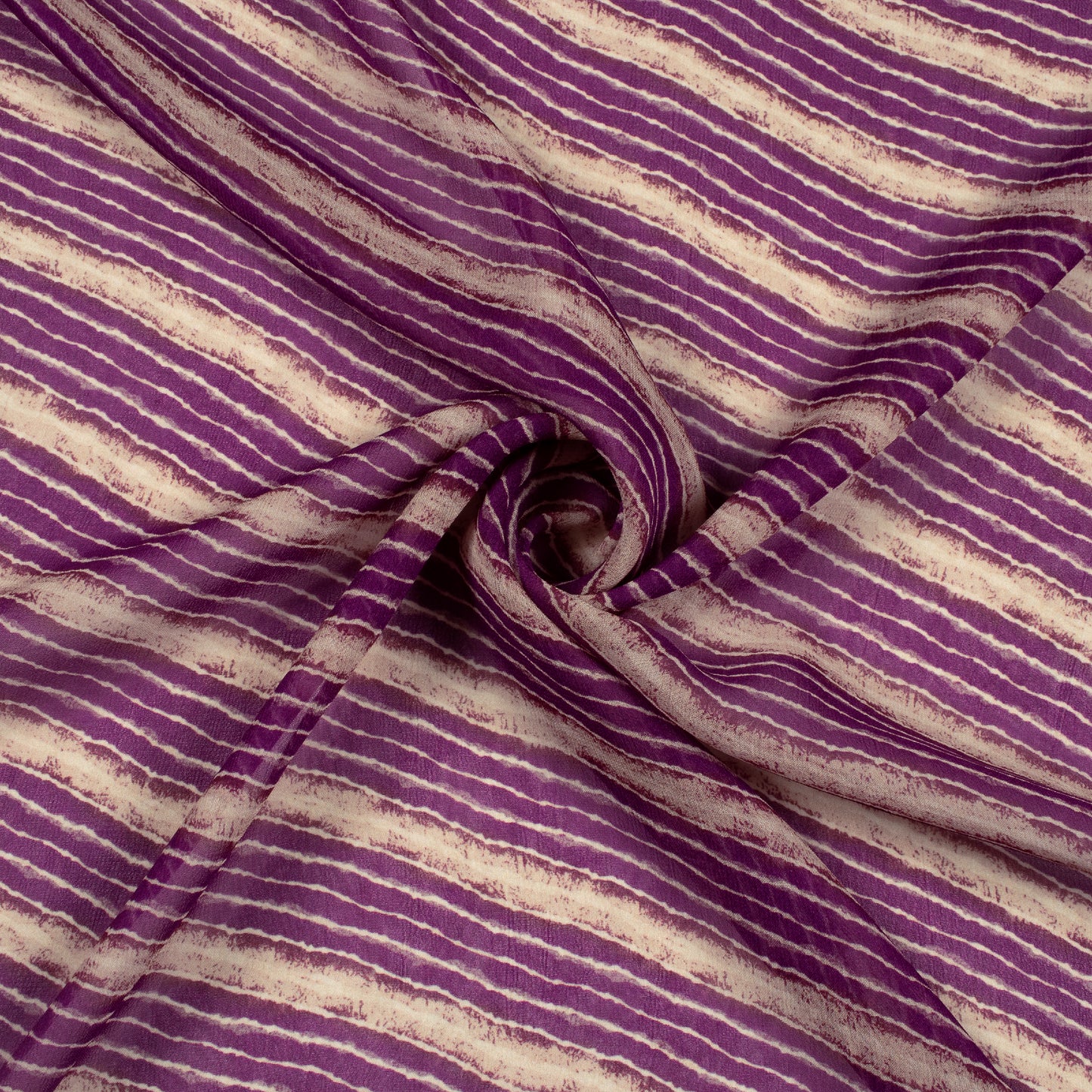 Purple Stripe Digital Print Viscose Georgette Fabric