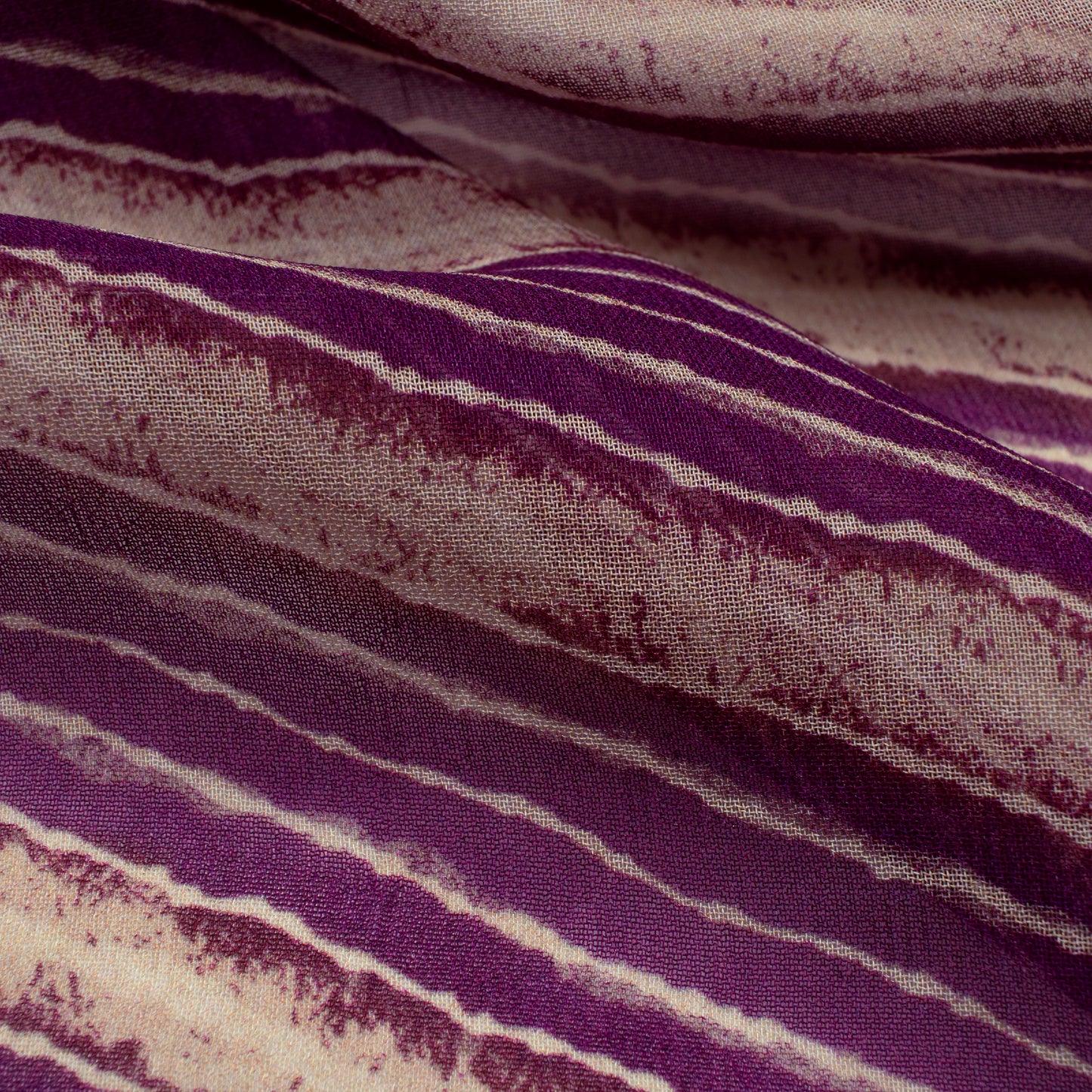 Purple Stripe Digital Print Viscose Georgette Fabric