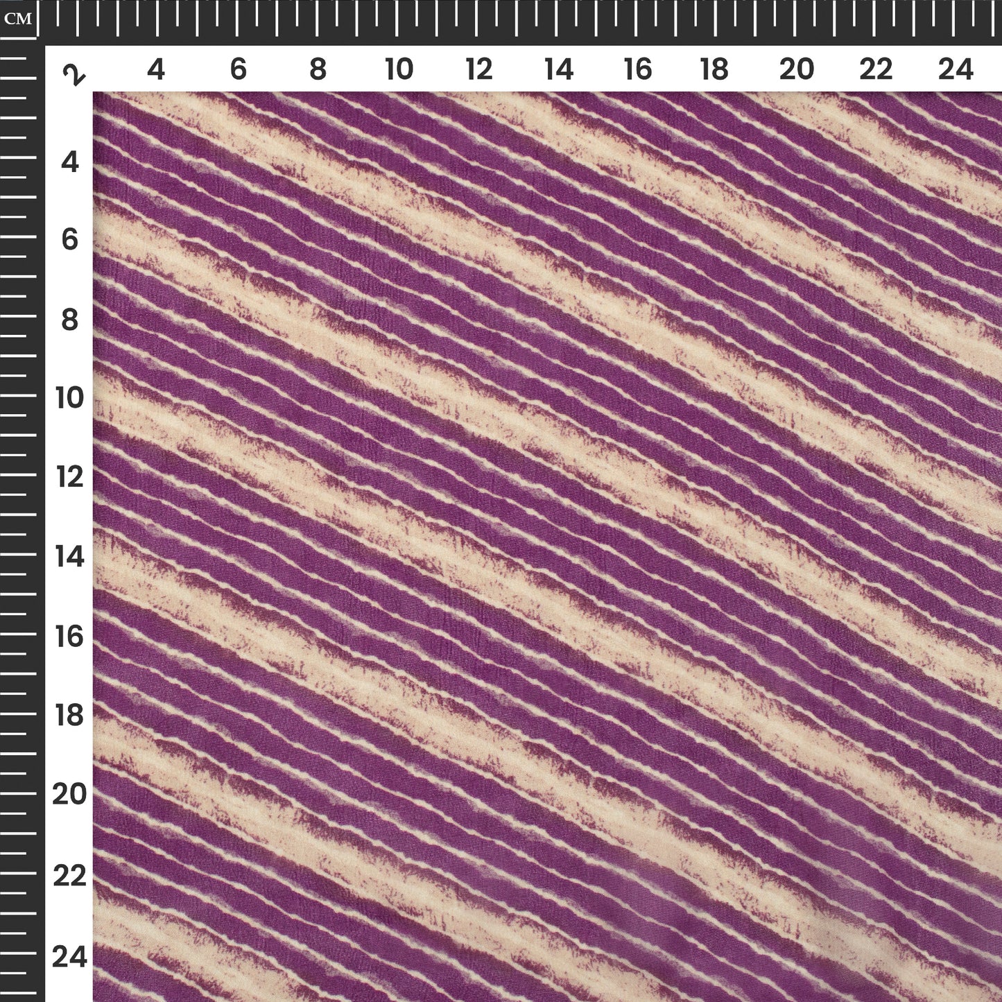 Purple Stripe Digital Print Viscose Georgette Fabric