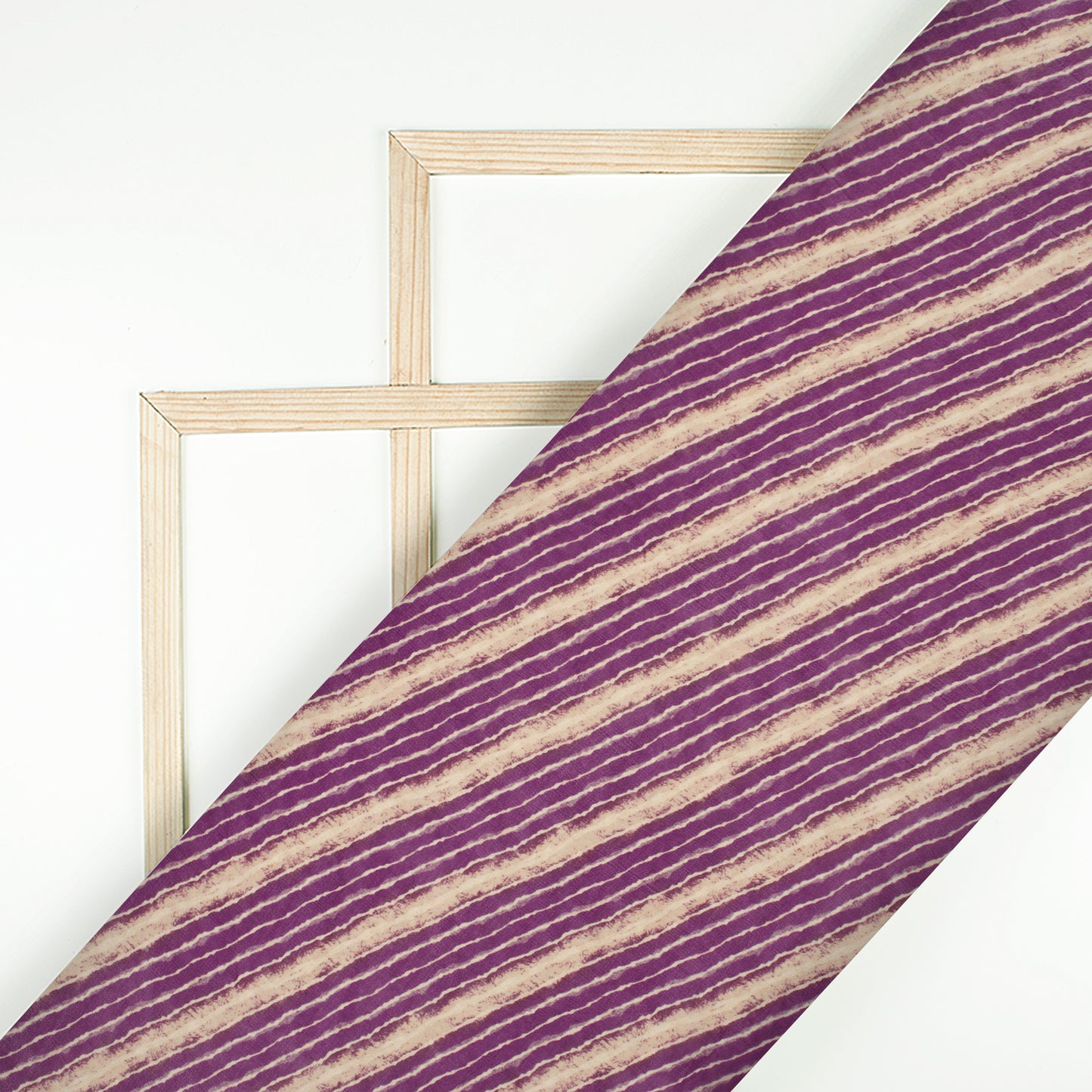 Purple Stripe Digital Print Viscose Georgette Fabric