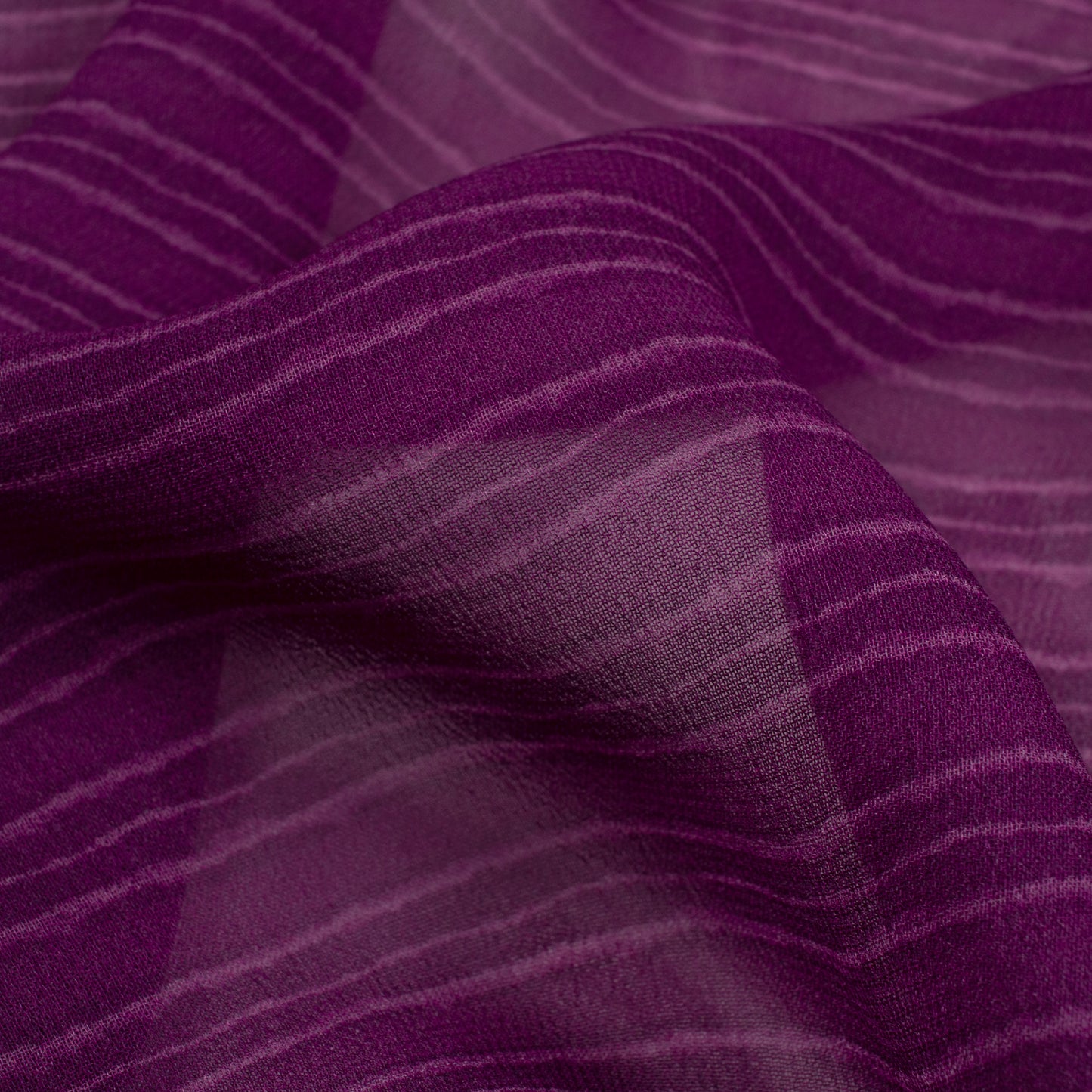 Heather Mauve Stripe Digital Print Viscose Georgette Fabric