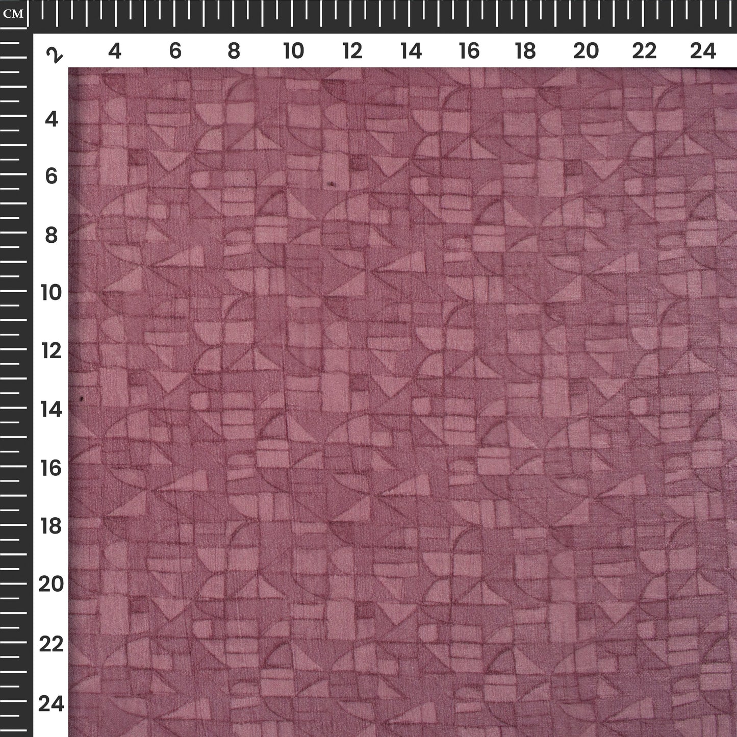 Soft Maroon Geometric Digital Print Viscose Georgette Fabric