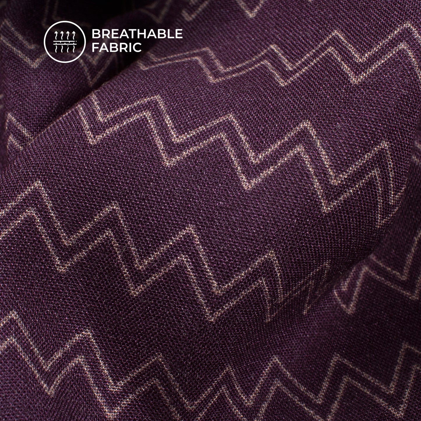 Zig Zag Geometric Digital Print Viscose Rayon Fabric (Width 58 Inches)