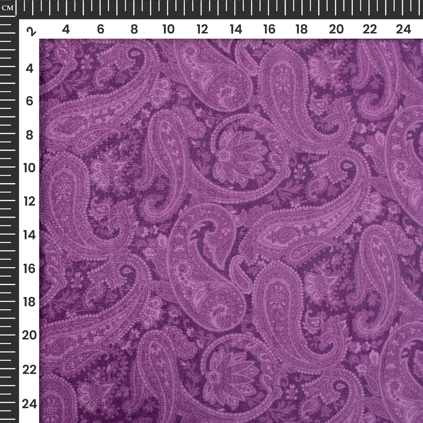 Dark Purple Paisley Digital Print Viscose Uppada Silk Fabric