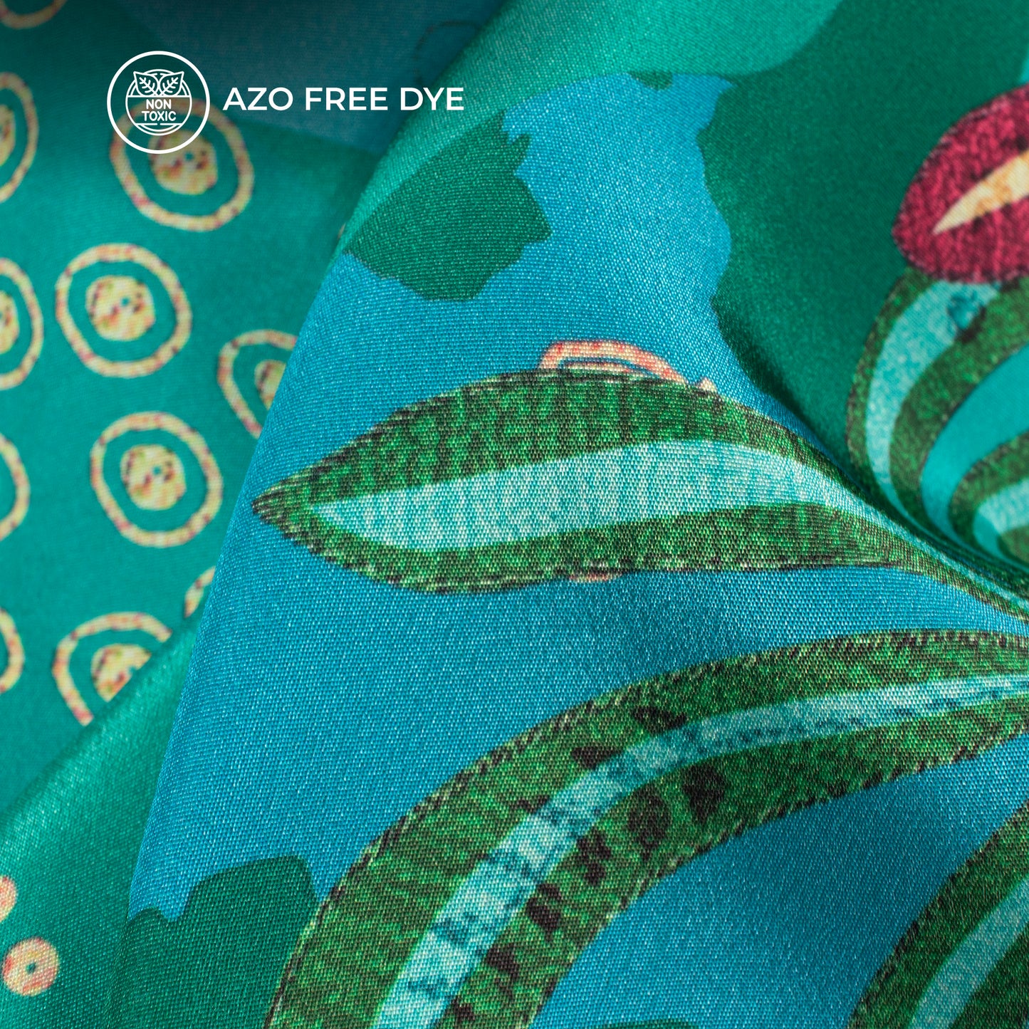 Multi-Color Floral Digital Print Crepe Silk Fabric
