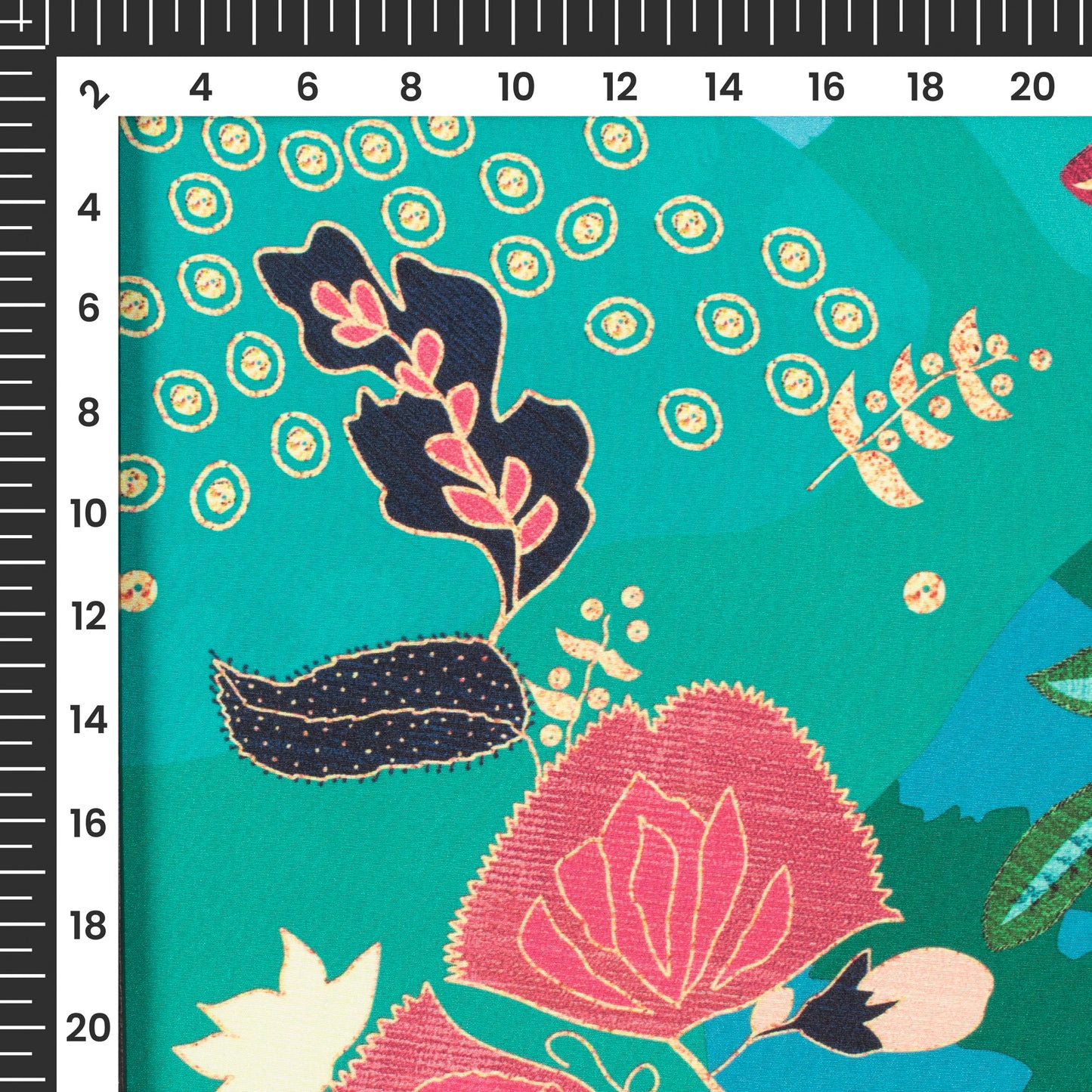 Multi-Color Floral Digital Print Crepe Silk Fabric