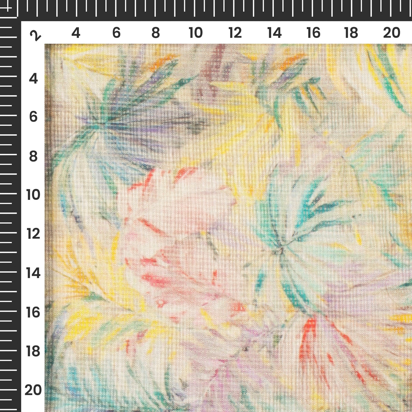 Multi-Color Floral Digital Print Kota Doria Fabric