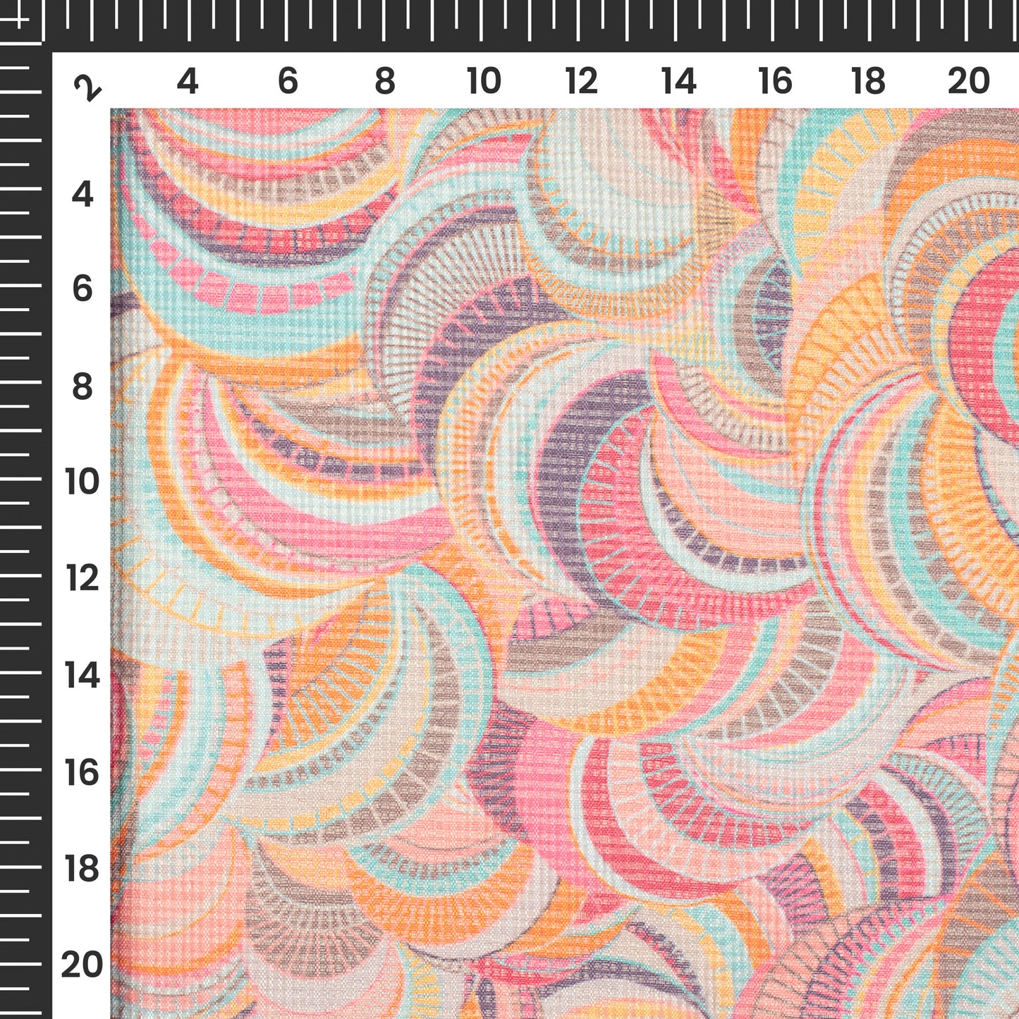 Multi-Color Abstract Digital Print Kota Doria Fabric