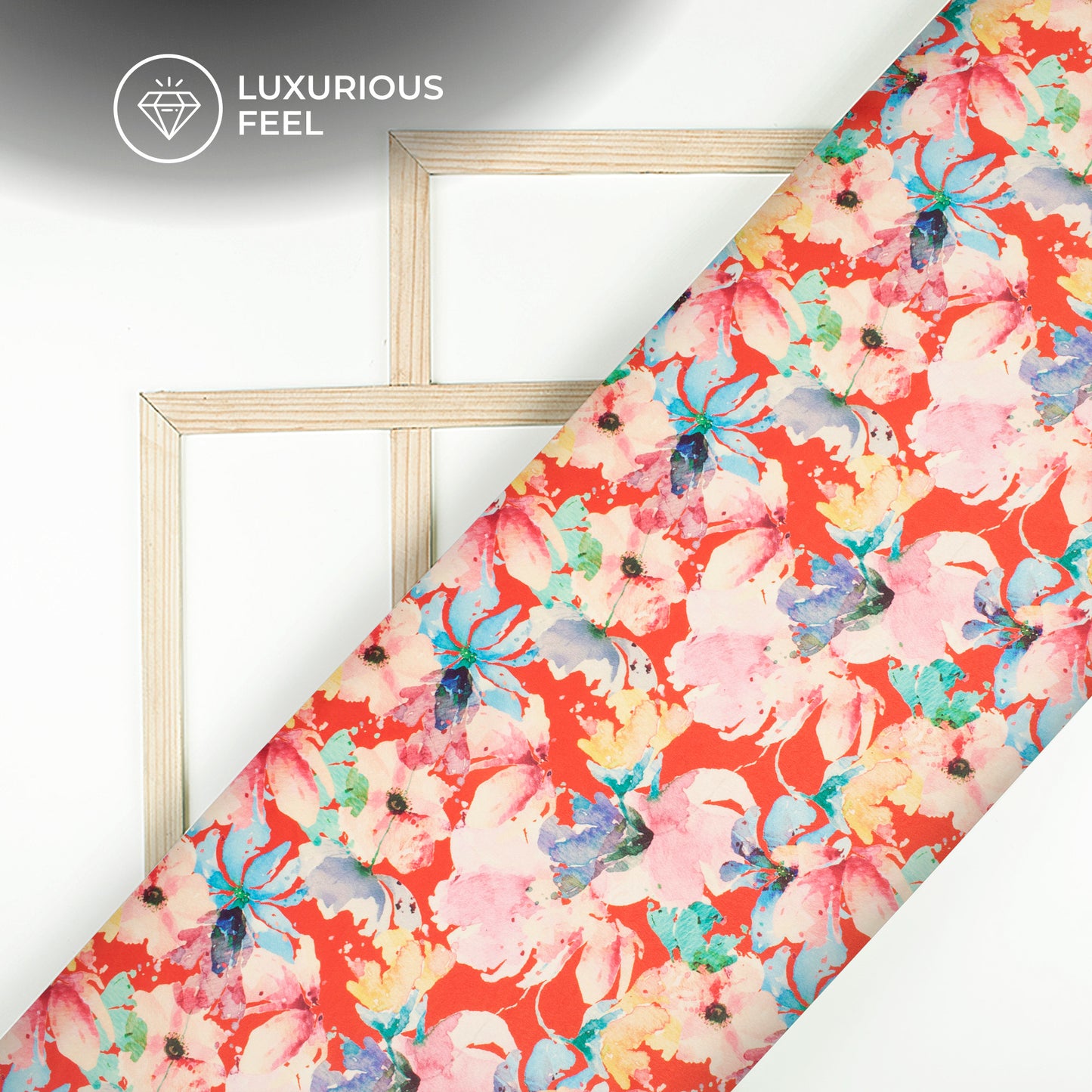 Enchanting Floral Digital Print Lush Satin Fabric