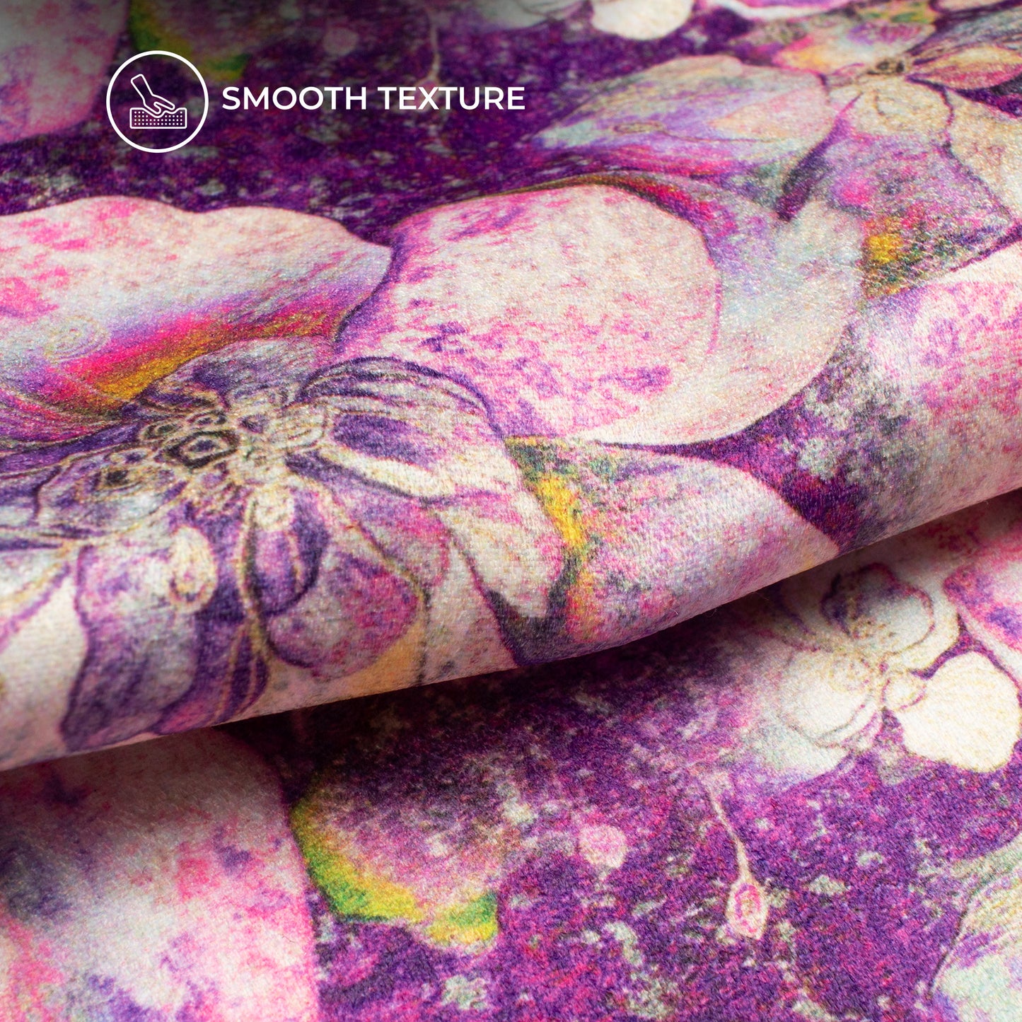 Stylish Floral Digital Print Lush Satin Fabric