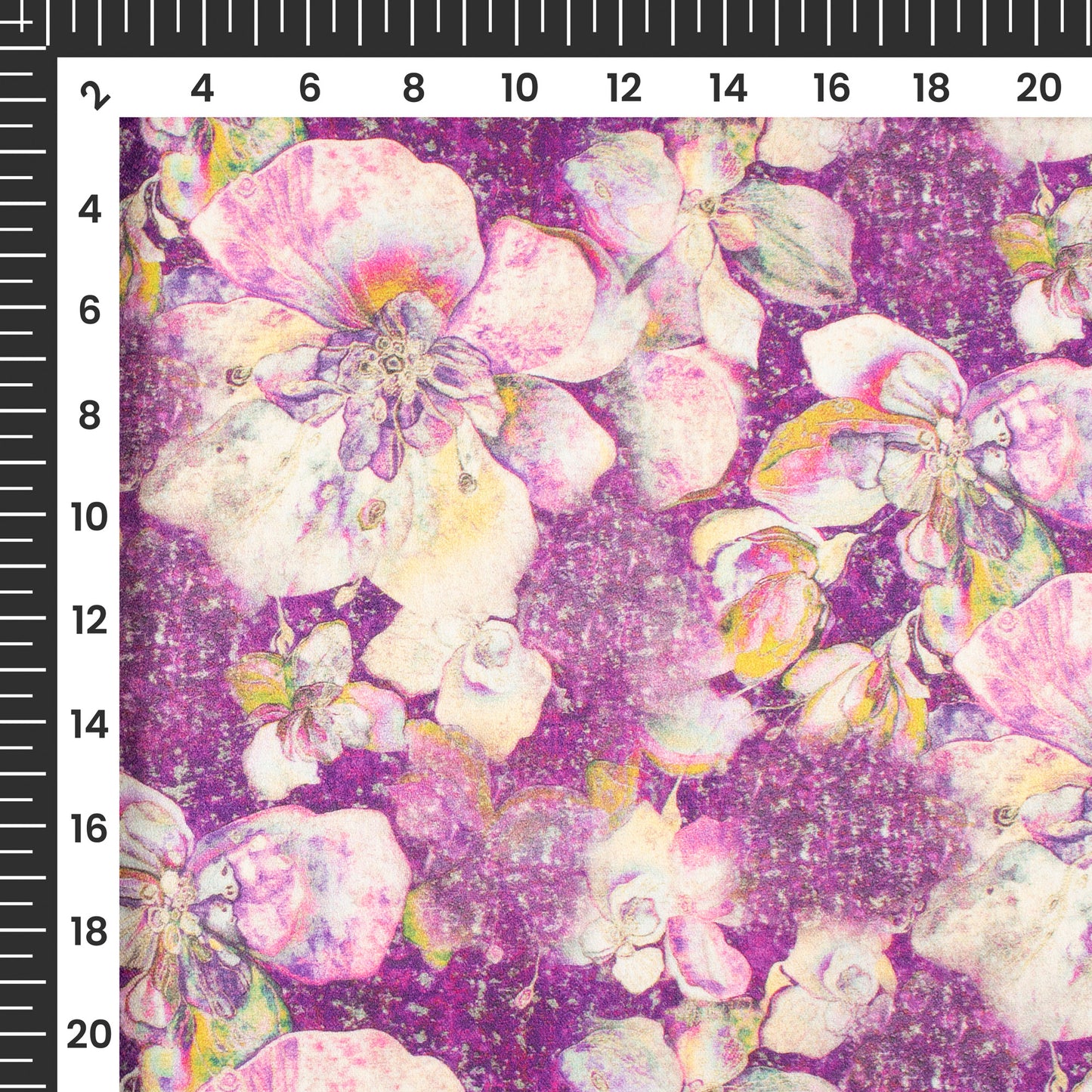 Stylish Floral Digital Print Lush Satin Fabric