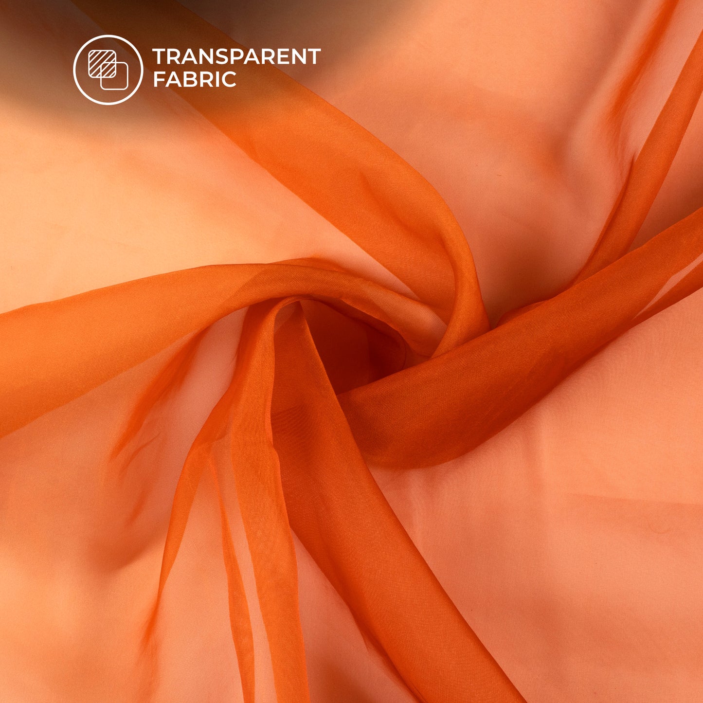 Fire Orange Ombre Digital Print Matt Organza Fabric