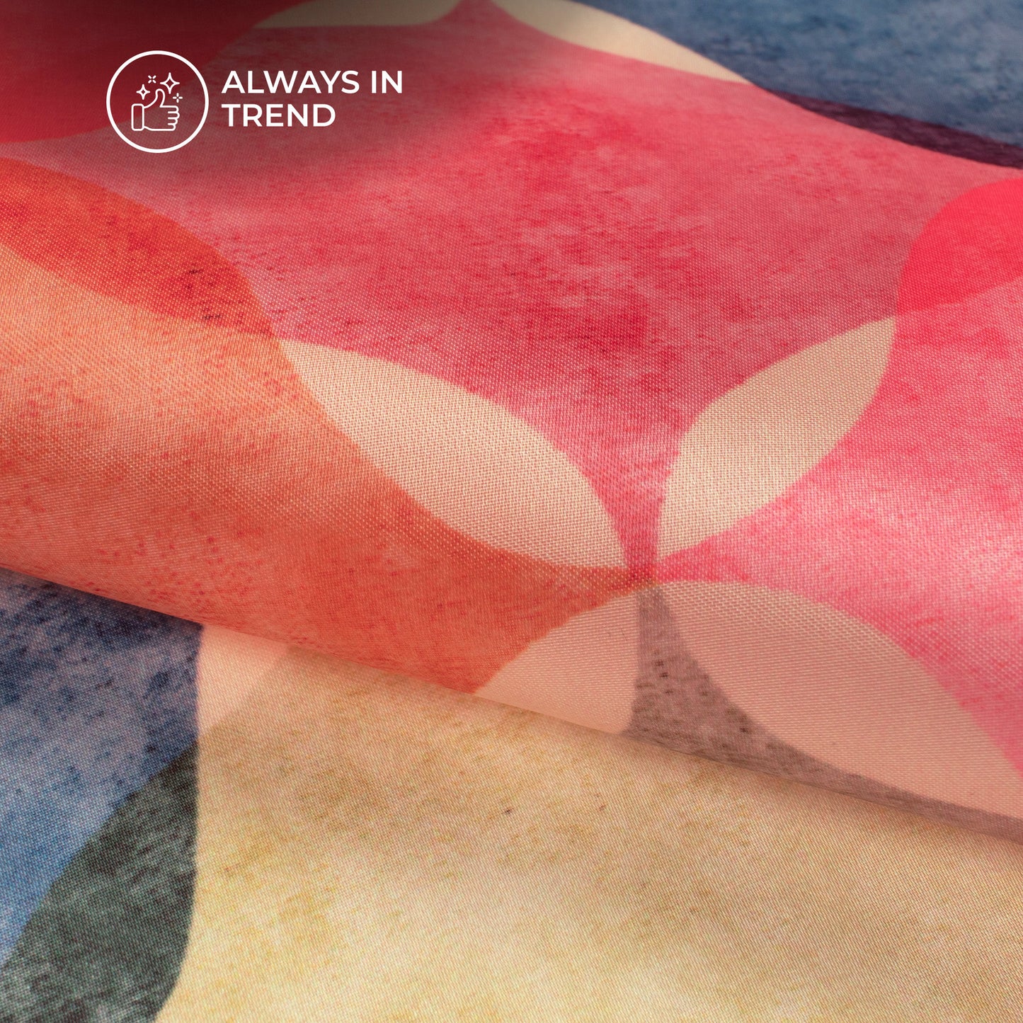 Trandy Multi-Color Abstract Digital Print Organza Satin Fabric
