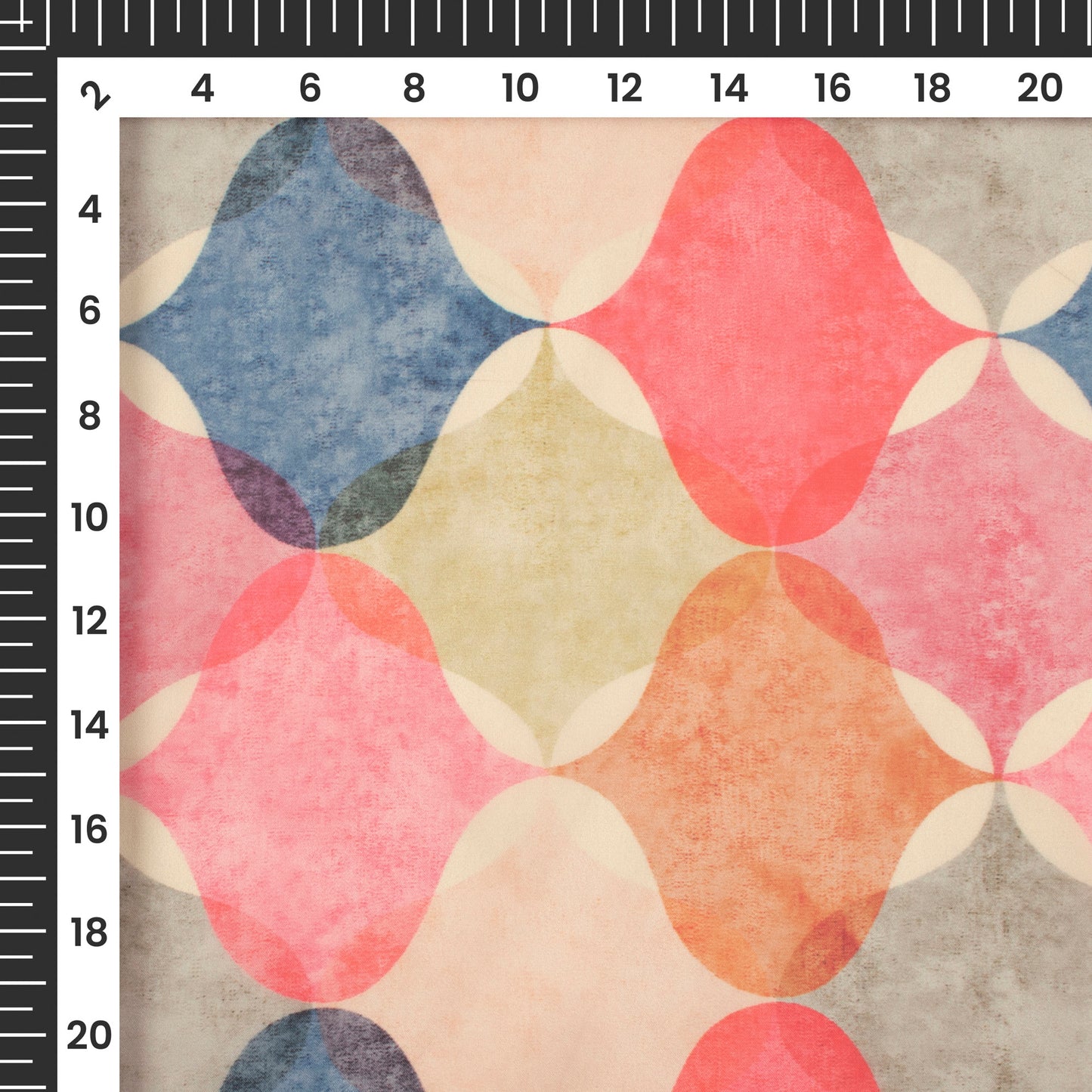 Trandy Multi-Color Abstract Digital Print Organza Satin Fabric