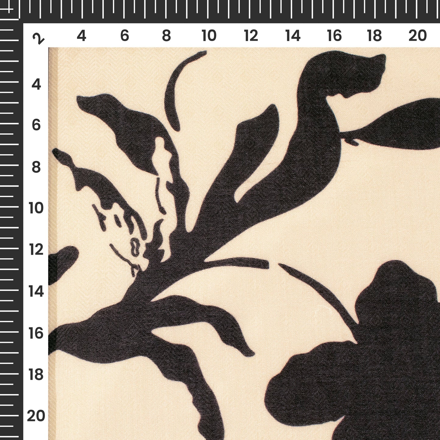Cream Floral Digital Print Elegant Blend Pashmina Fabric