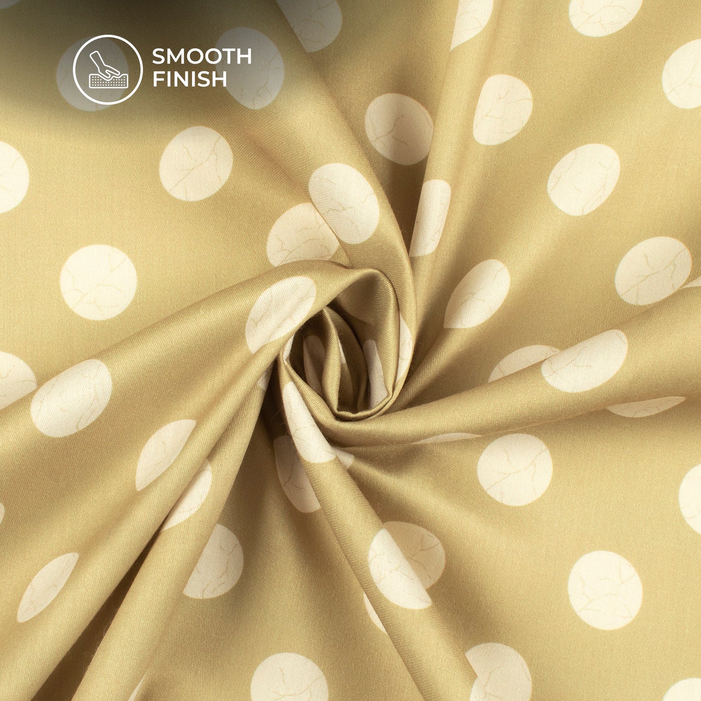 Sage Green Polka Dots Digital Print Poly Glazed Cotton Fabric