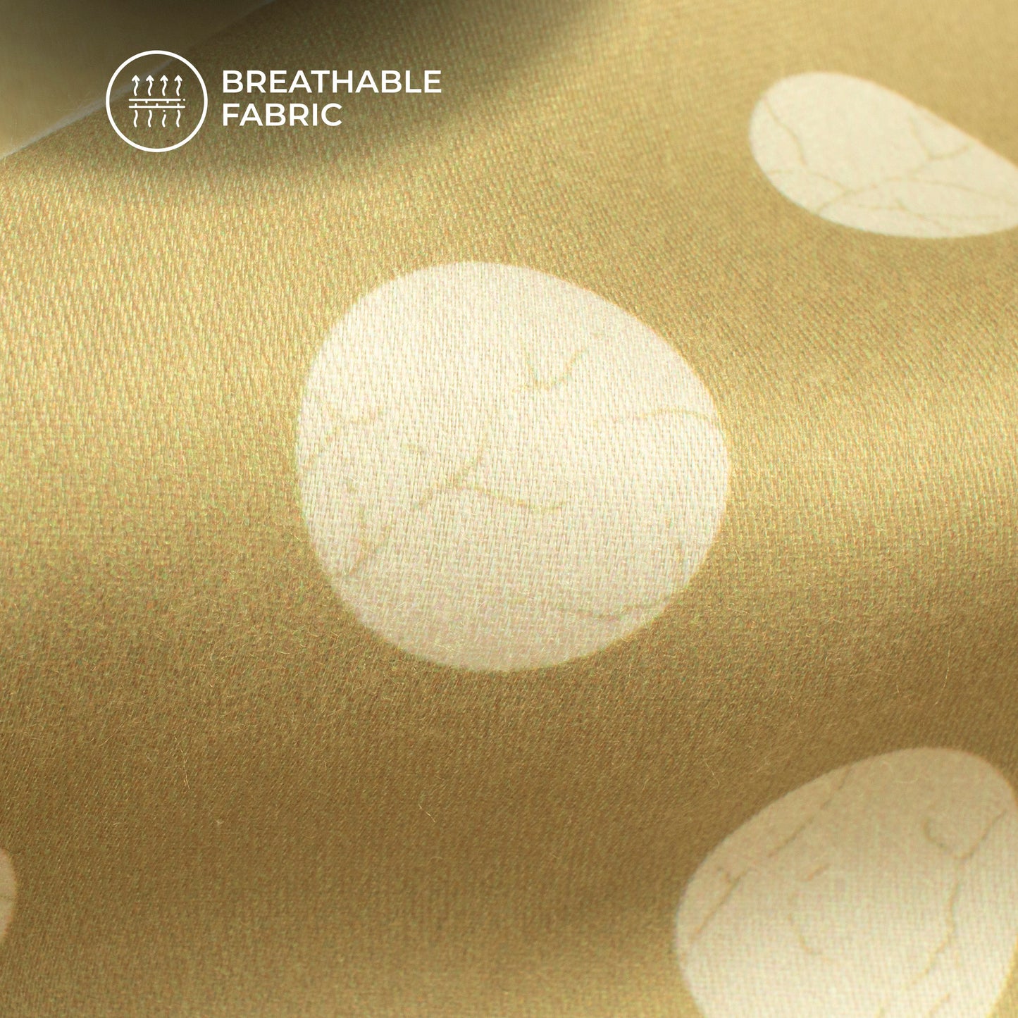 Sage Green Polka Dots Digital Print Poly Glazed Cotton Fabric