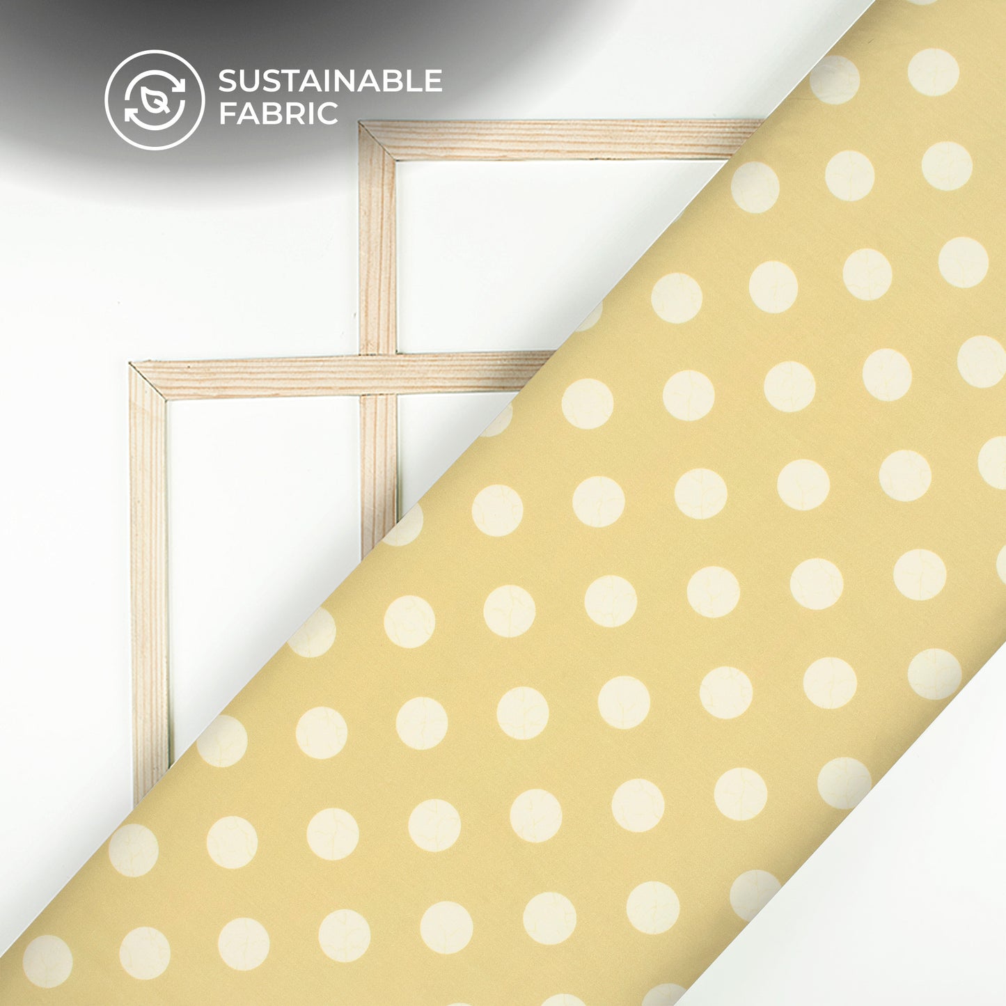 Sage Green Polka Dots Digital Print Poly Glazed Cotton Fabric
