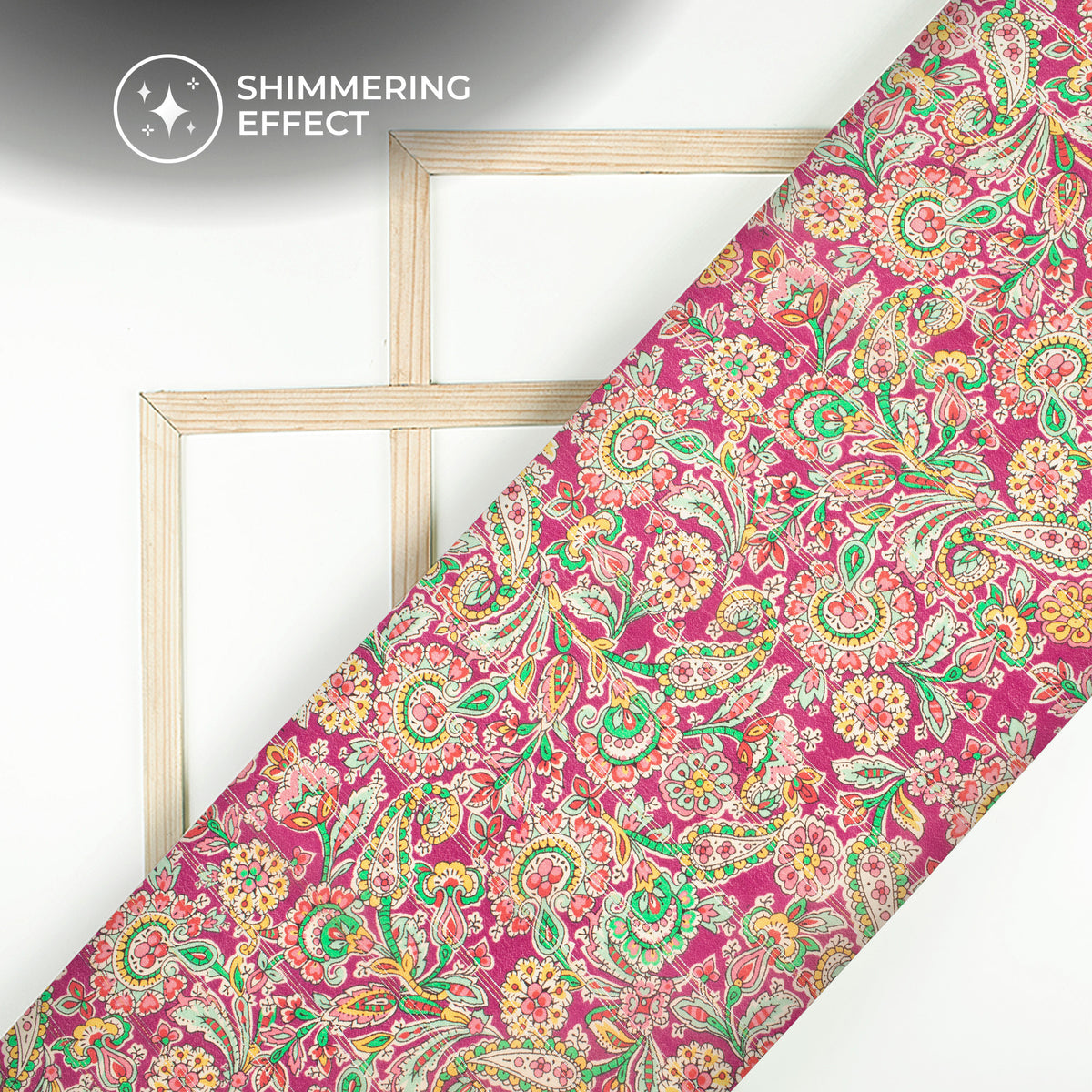 Charming Paisley Digital Print Bemberg Crepe Lurex Fabric