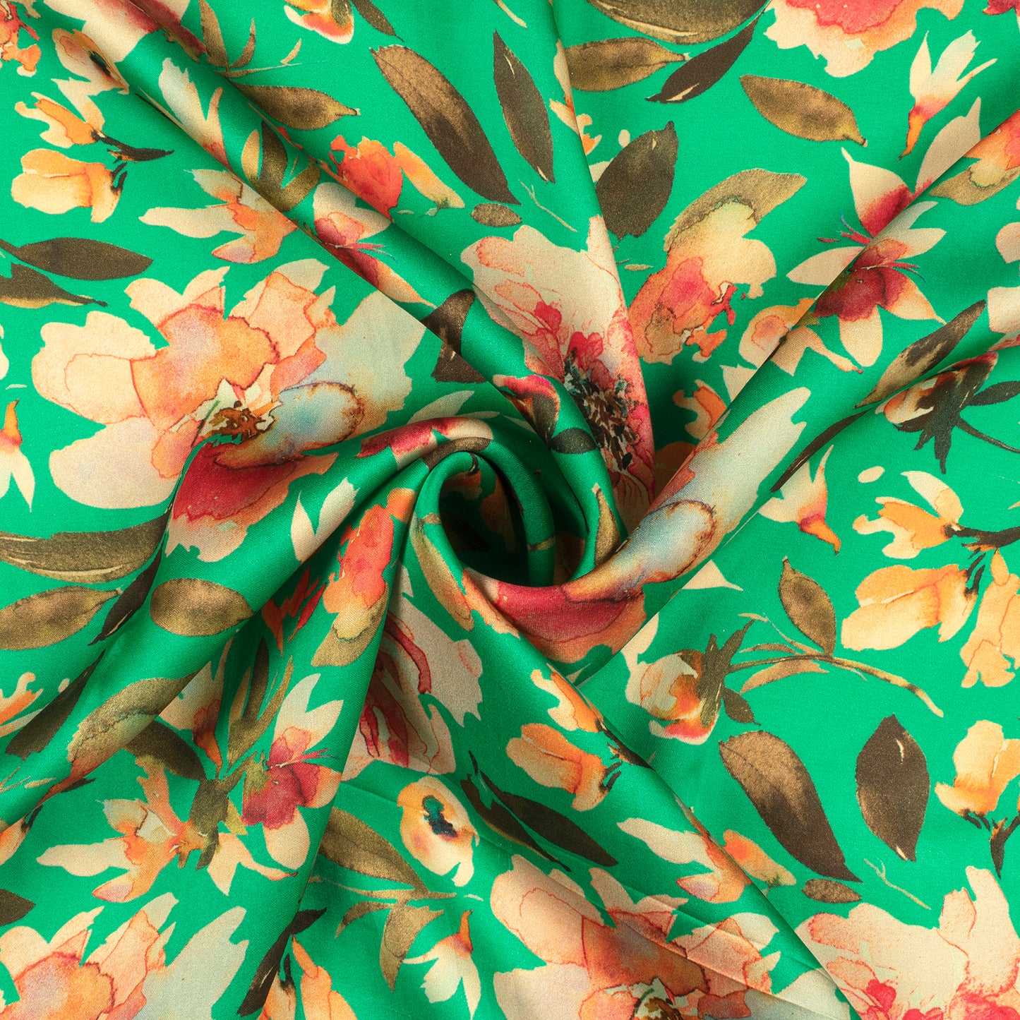 Classy Floral Digital Print Assami Bemberg Satin Fabric