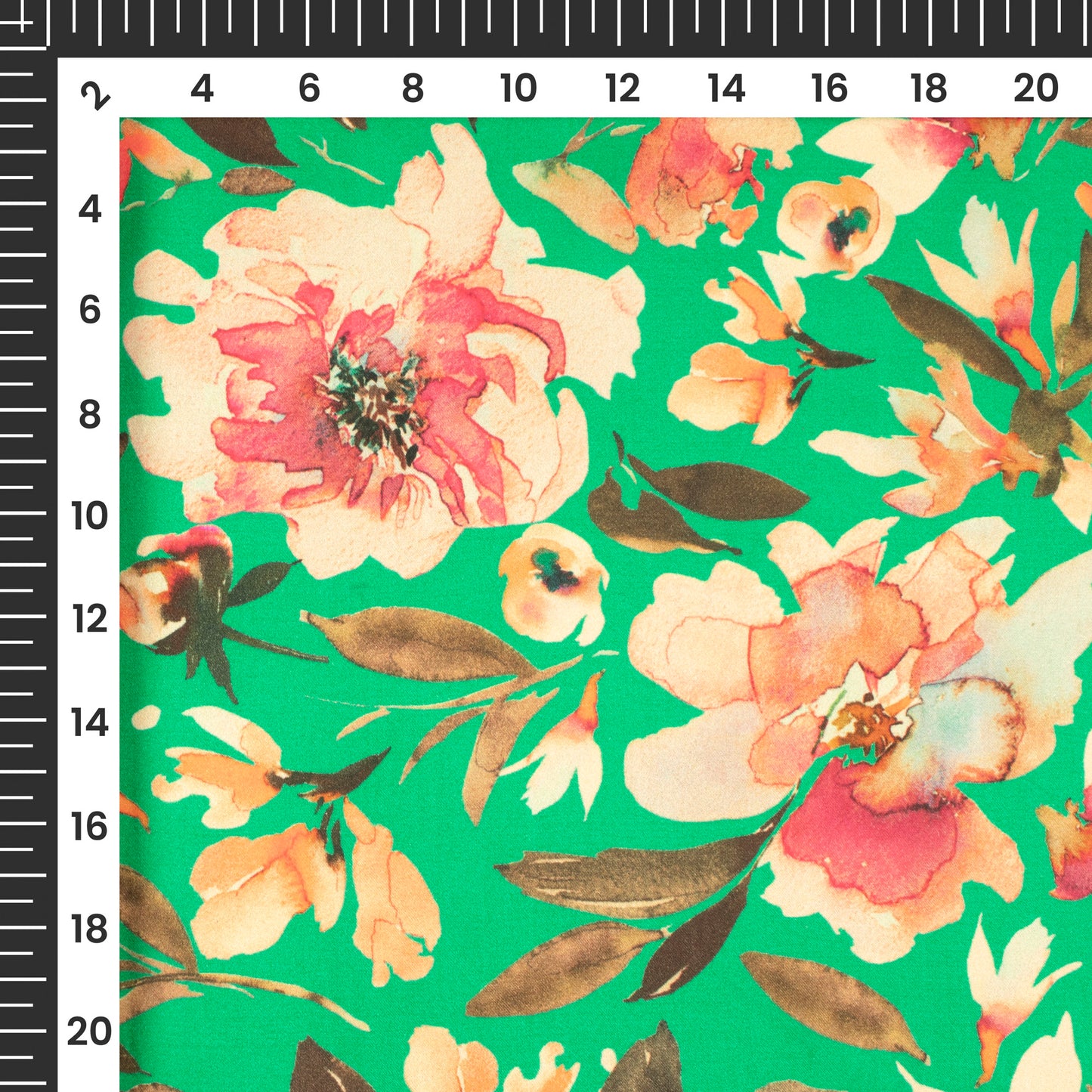 Classy Floral Digital Print Assami Bemberg Satin Fabric