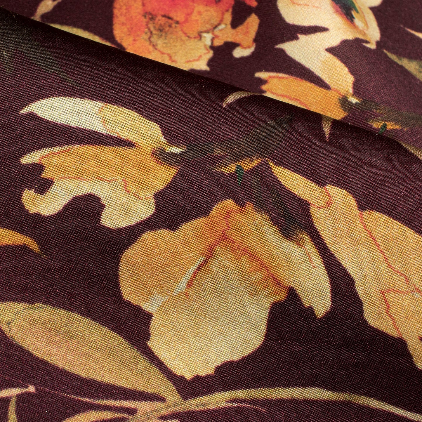 Stunning Floral Digital Print Assami Bemberg Satin Fabric