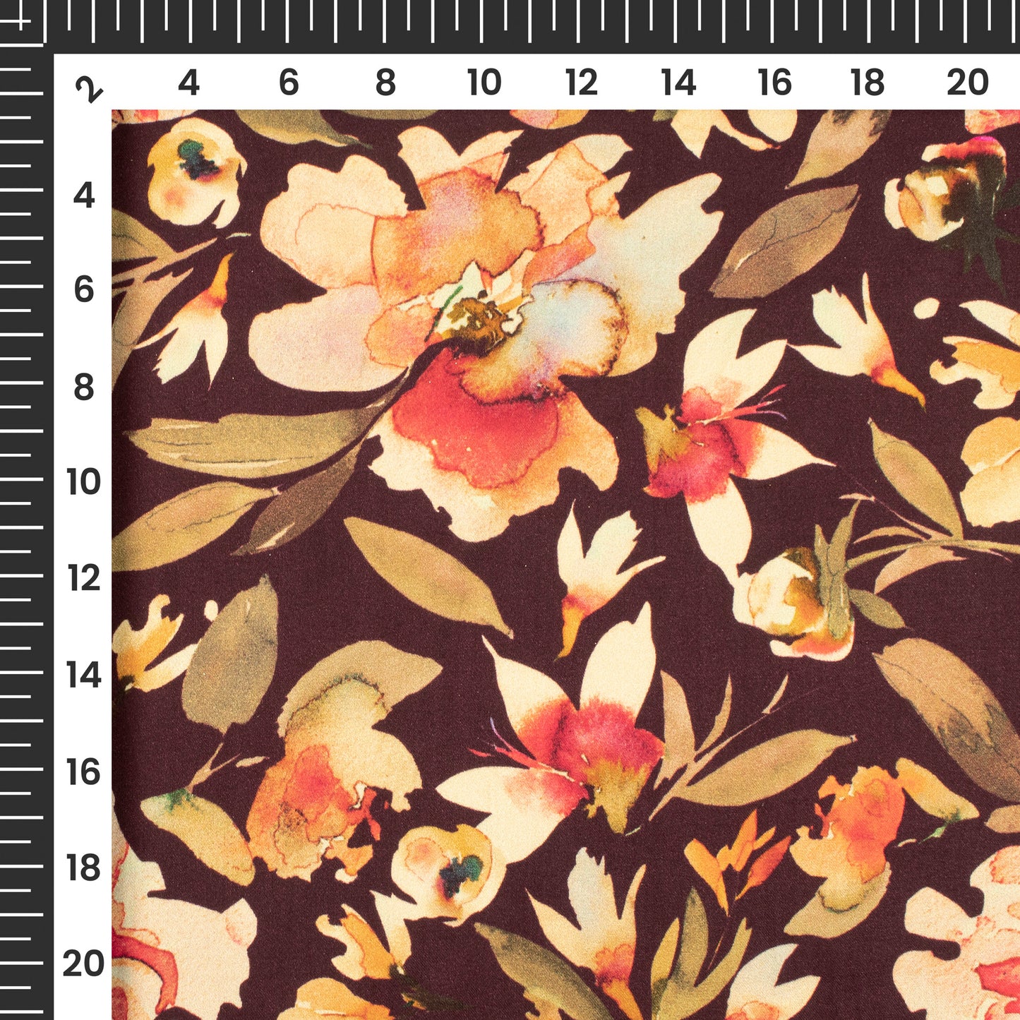 Stunning Floral Digital Print Assami Bemberg Satin Fabric