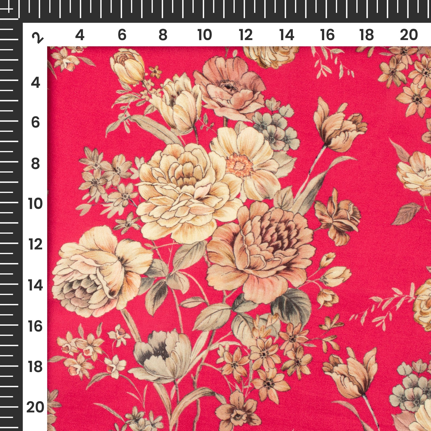 Attractive Floral Digital Print Assami Bemberg Satin Fabric