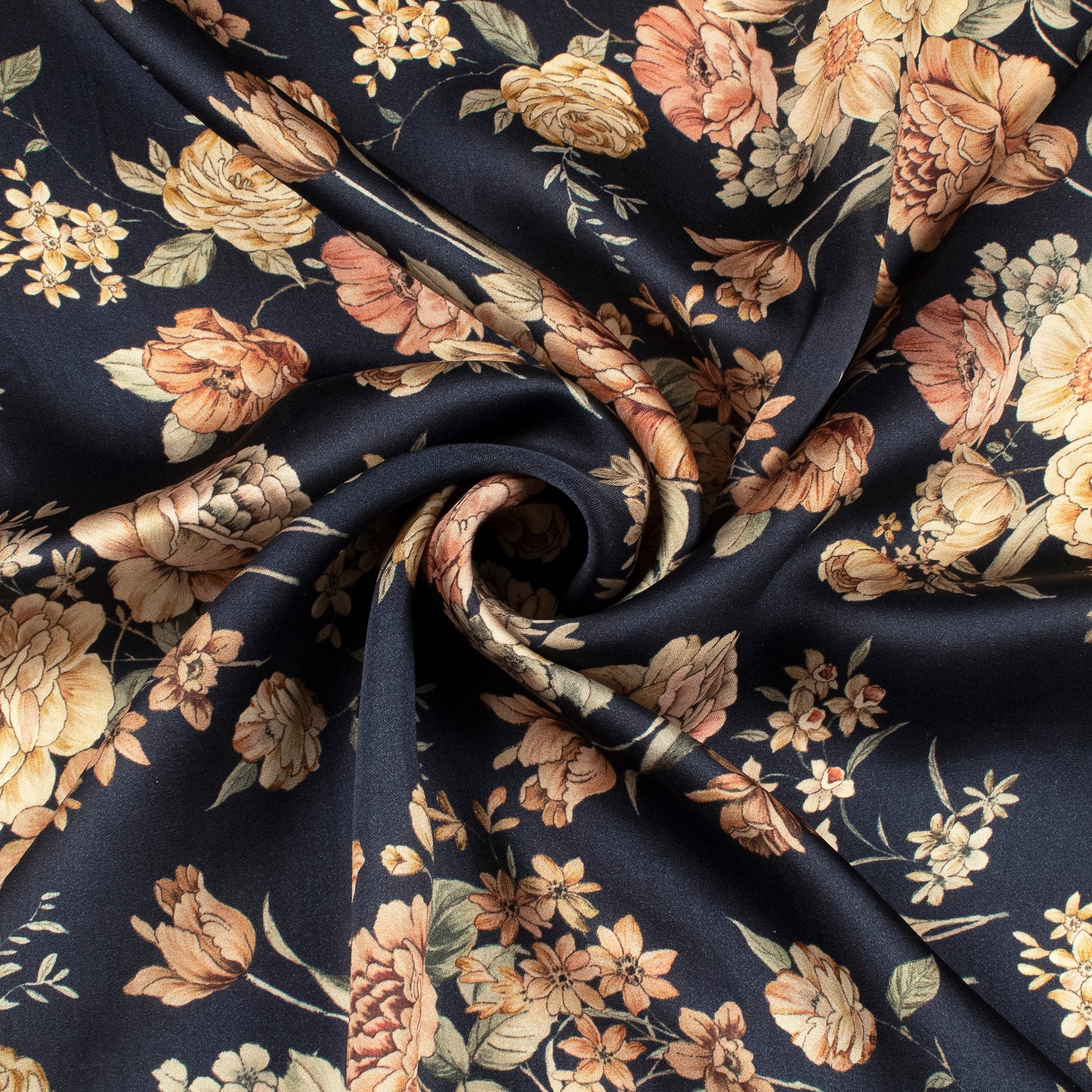 Lovely Floral Digital Print Assami Bemberg Satin Fabric