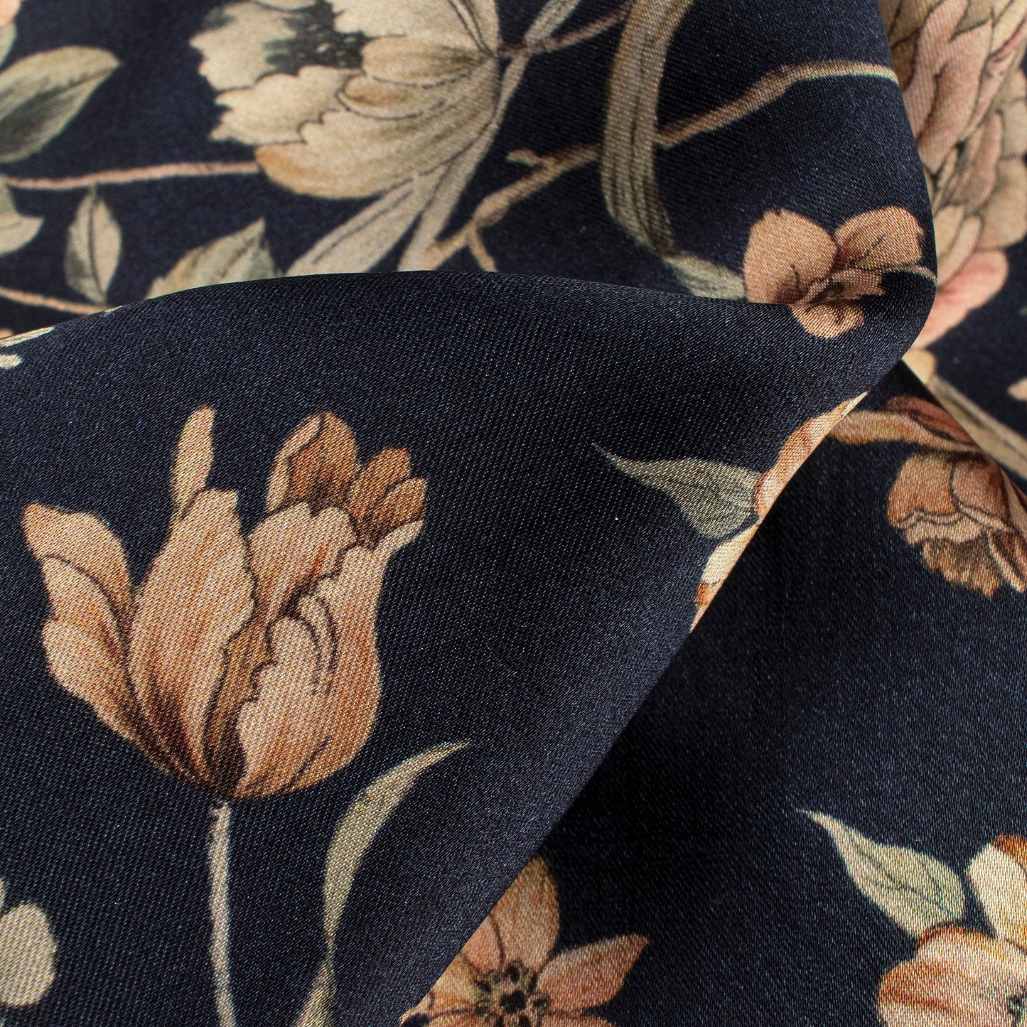 Lovely Floral Digital Print Assami Bemberg Satin Fabric