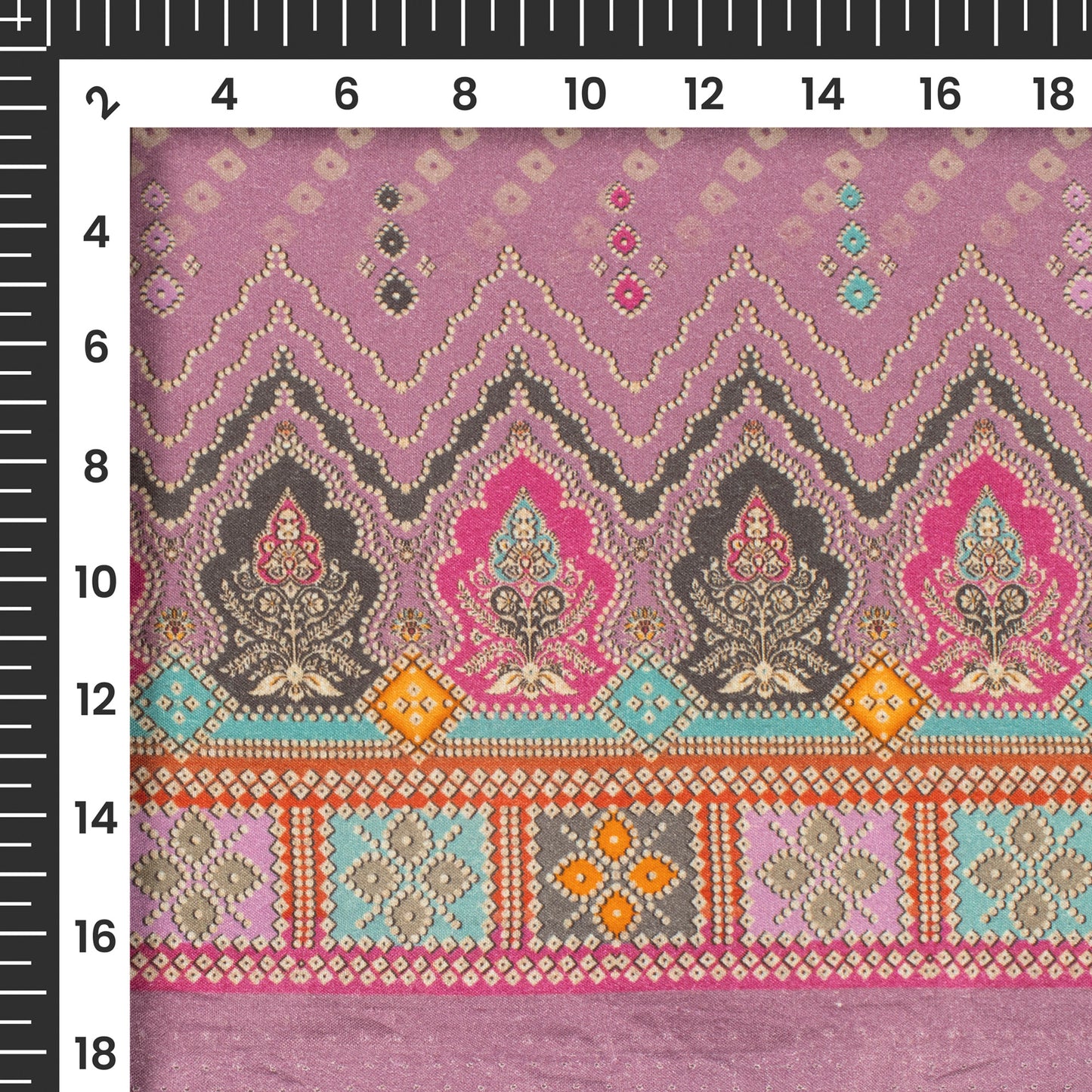 Periwinkle Purple Bandhanii Digital Print Cotton Cambric Fabric