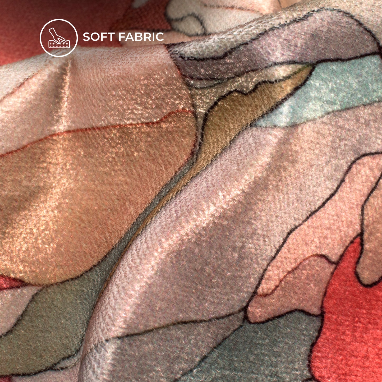 Colorful Floral Digital Print Premium Velvet Fabric