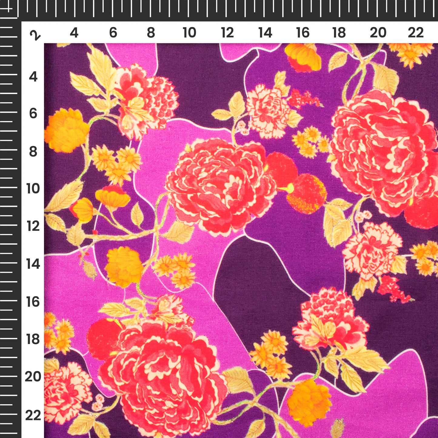 Springtime Splendor: Floral Digital Print Cotton Cambric Fabric