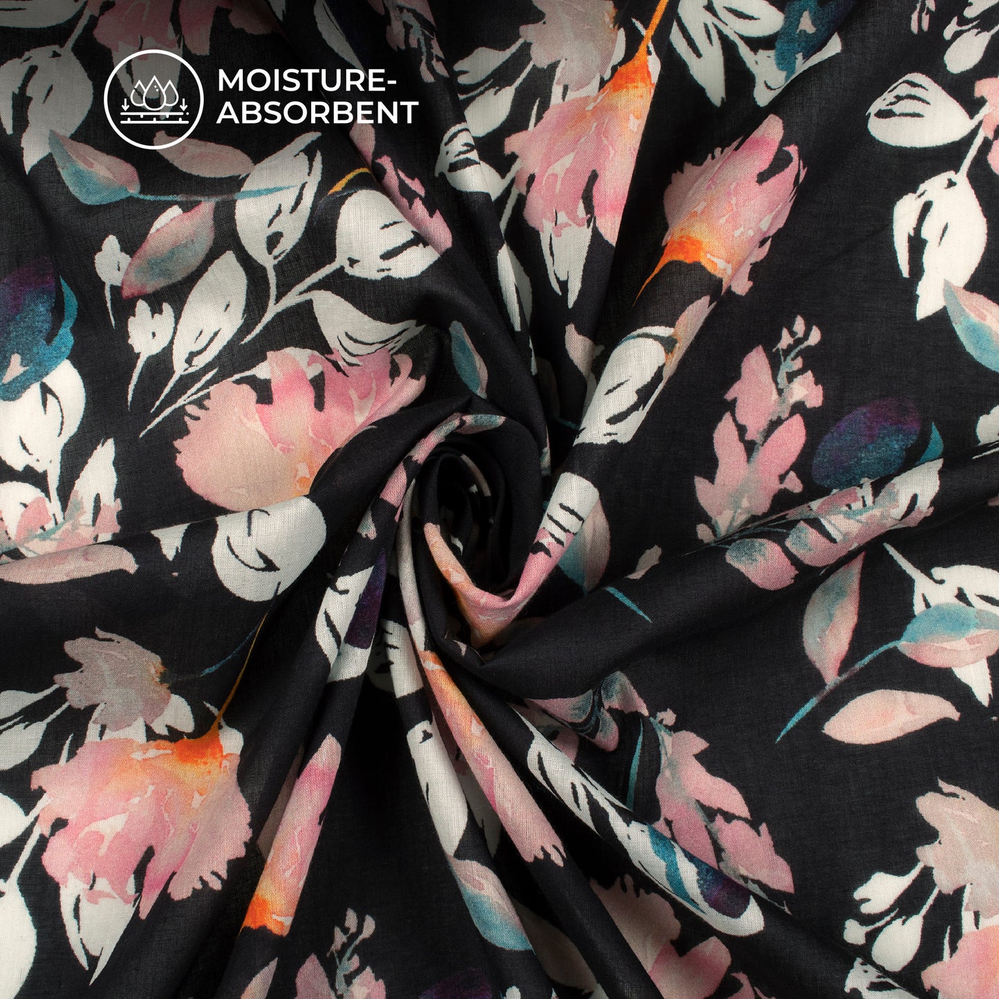 Nature's Charm: Digital Print Pure Cotton Mulmul Fabric