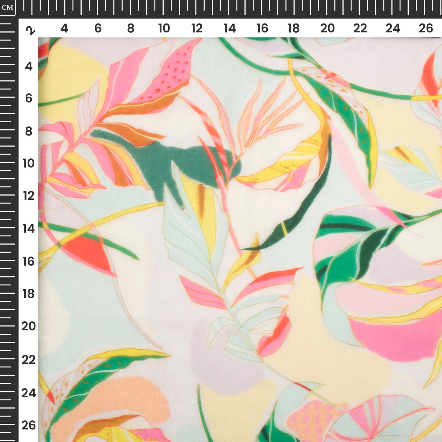 Light Pink Floral Digital Print Organza Satin Fabric