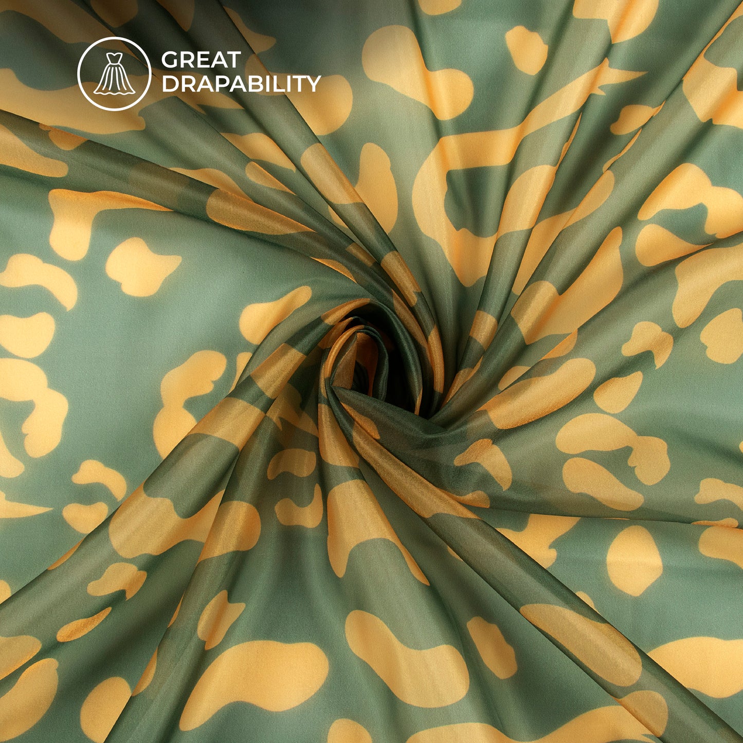 Specious Geometric Digital Print Organza Satin Fabric